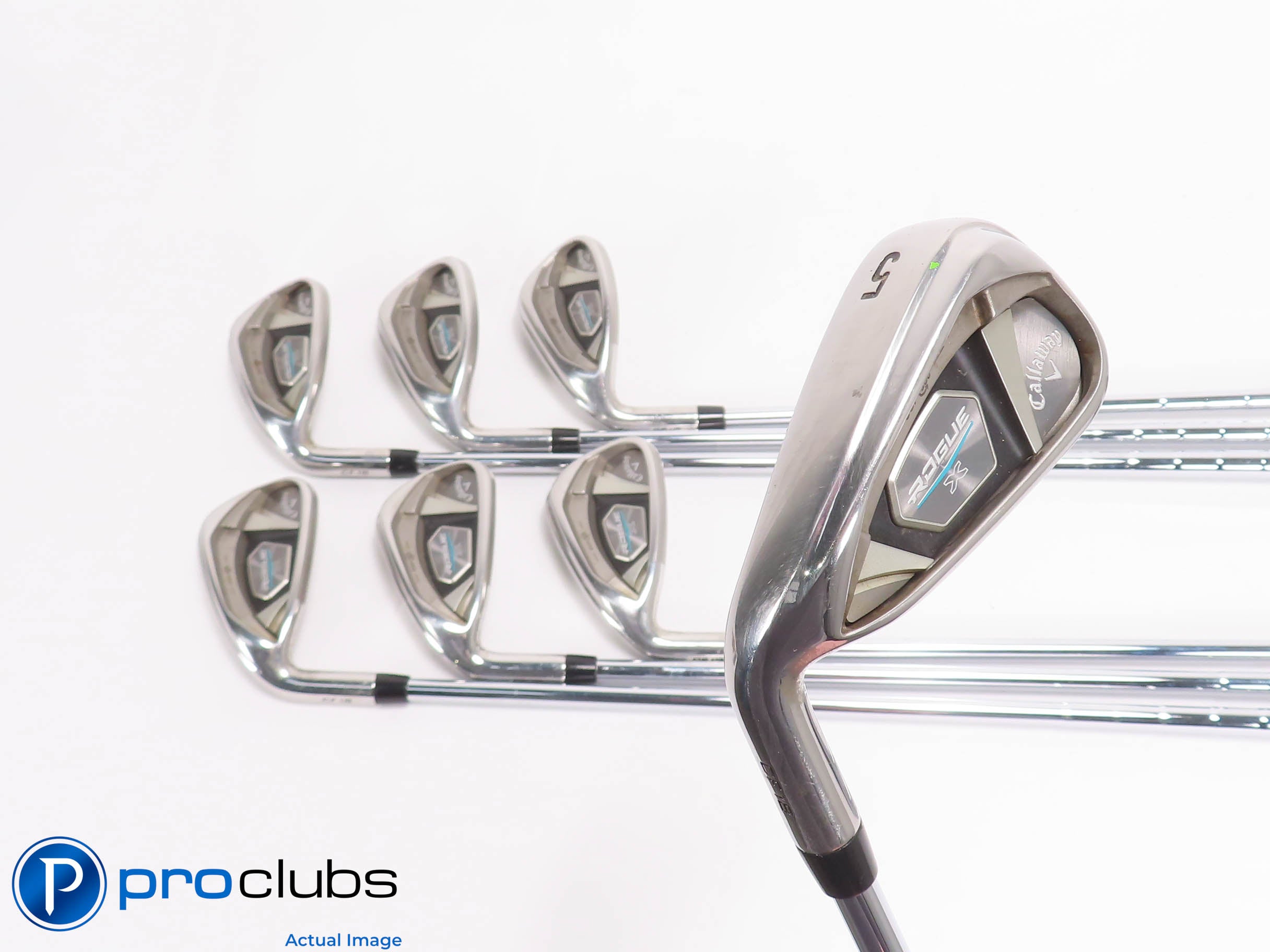 Left Handed Callaway ROGUE X 5-PW,AW IRON SET - Regular Flex Steel +1/2" 468265