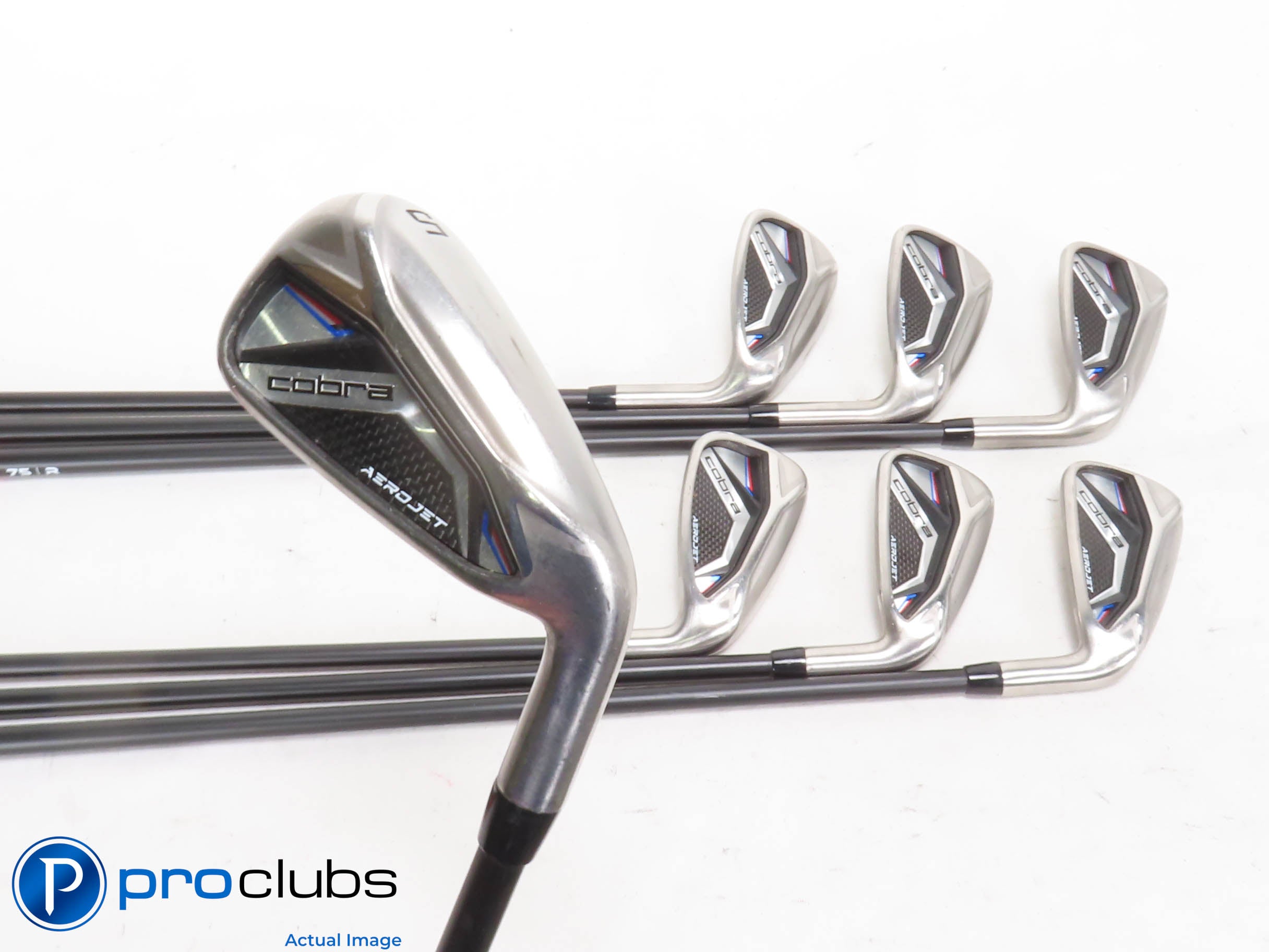 Nice! Cobra AEROJET IRONS 5-PW,GW Graphite KBS 75 Regular Flex (-1/2") #422851