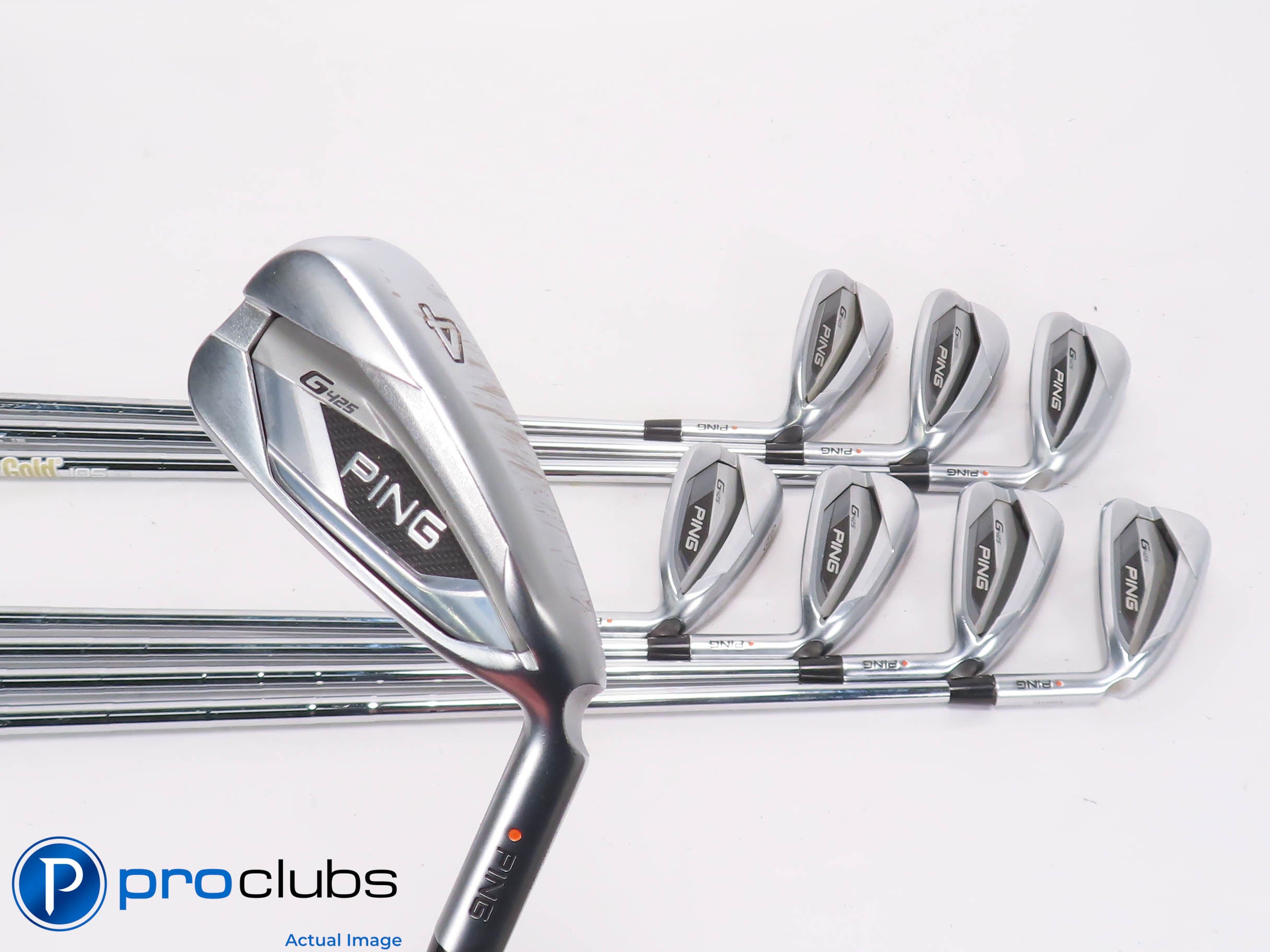 Ping G425 4-PW,UW IRON SET Orange Dot - DG 105 Stiff Flex Steel +1/2" 465026