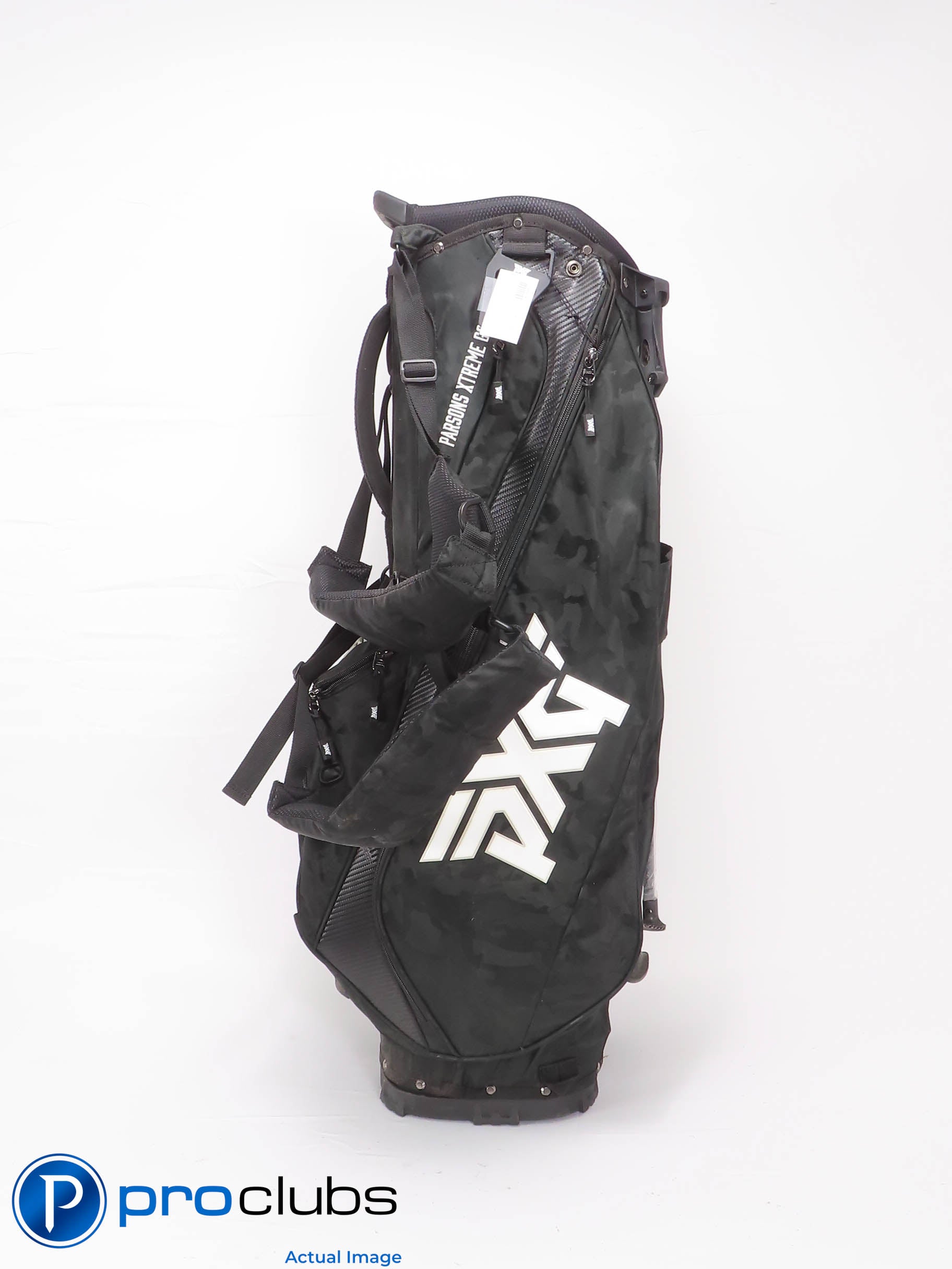 Nice PXG Camo Stand Golf Bag w/Rainhood w/Single/Double Straps - Black 466847