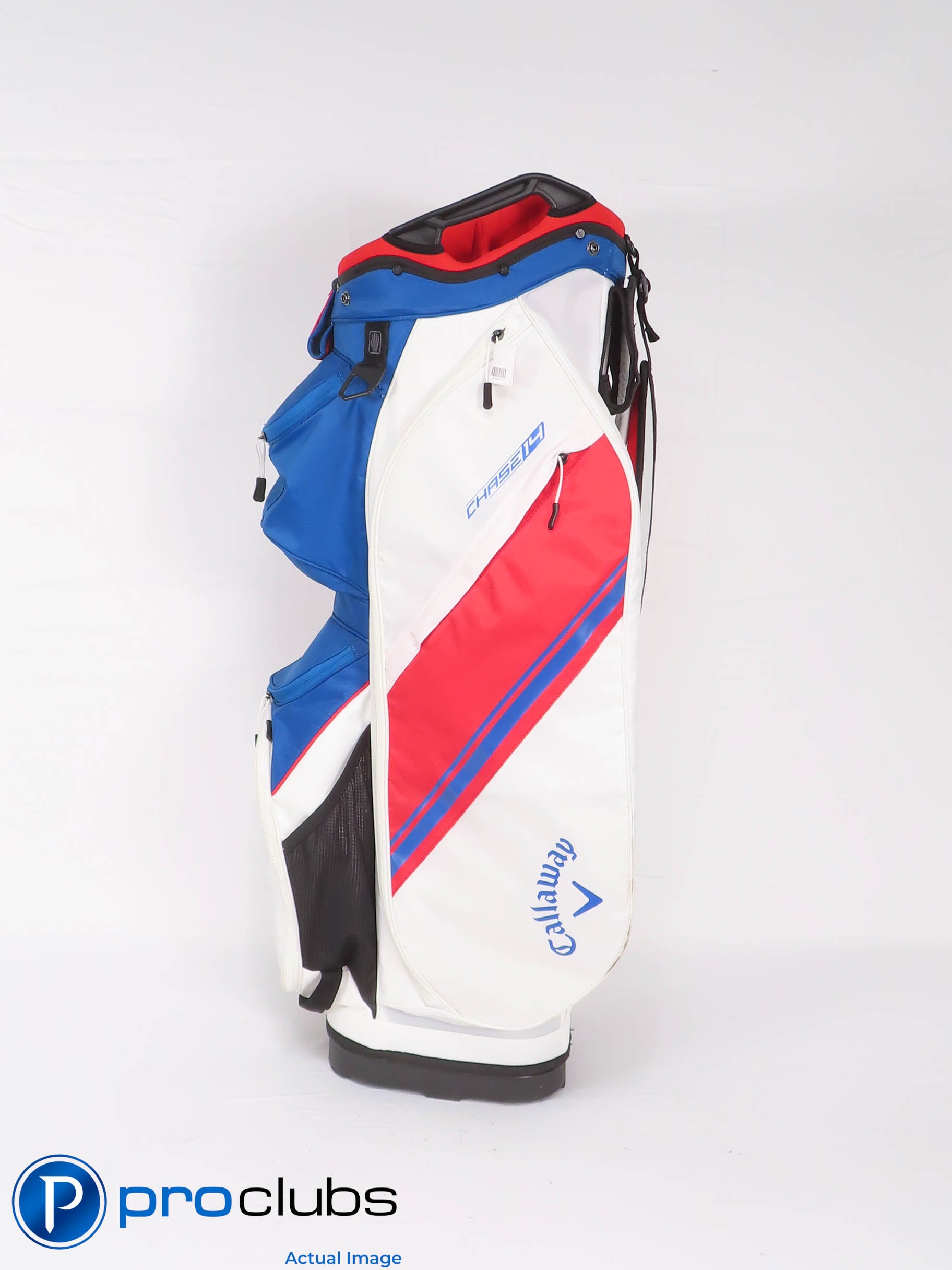 Nice Callaway CHASE-14 14-Way Cart Golf Bag w/Rainhood - Red/White/Blue 466747