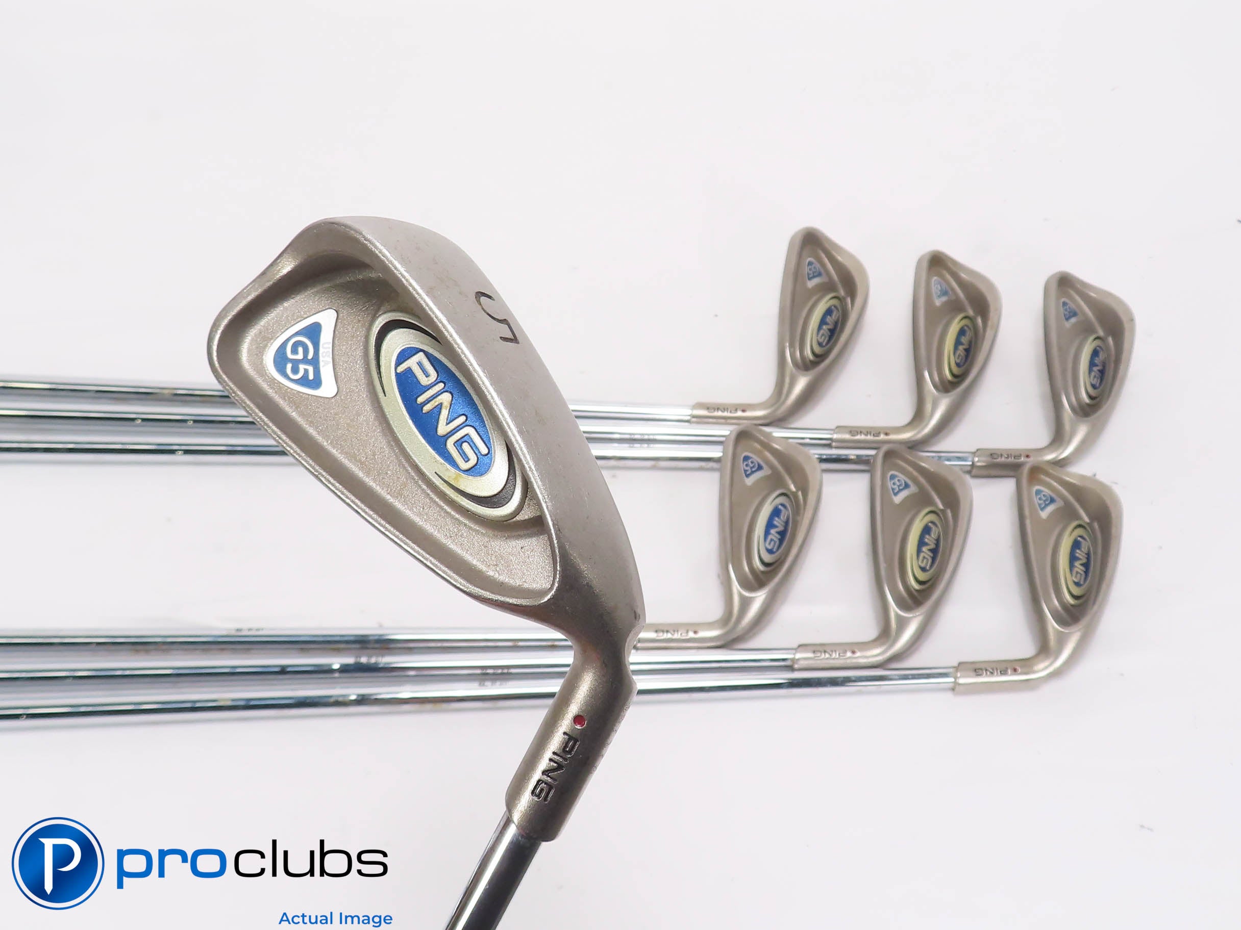 Ping G5 5-PW,UW IRON SET Maroon Dot - Ping Stiff Flex Steel +1" 465883