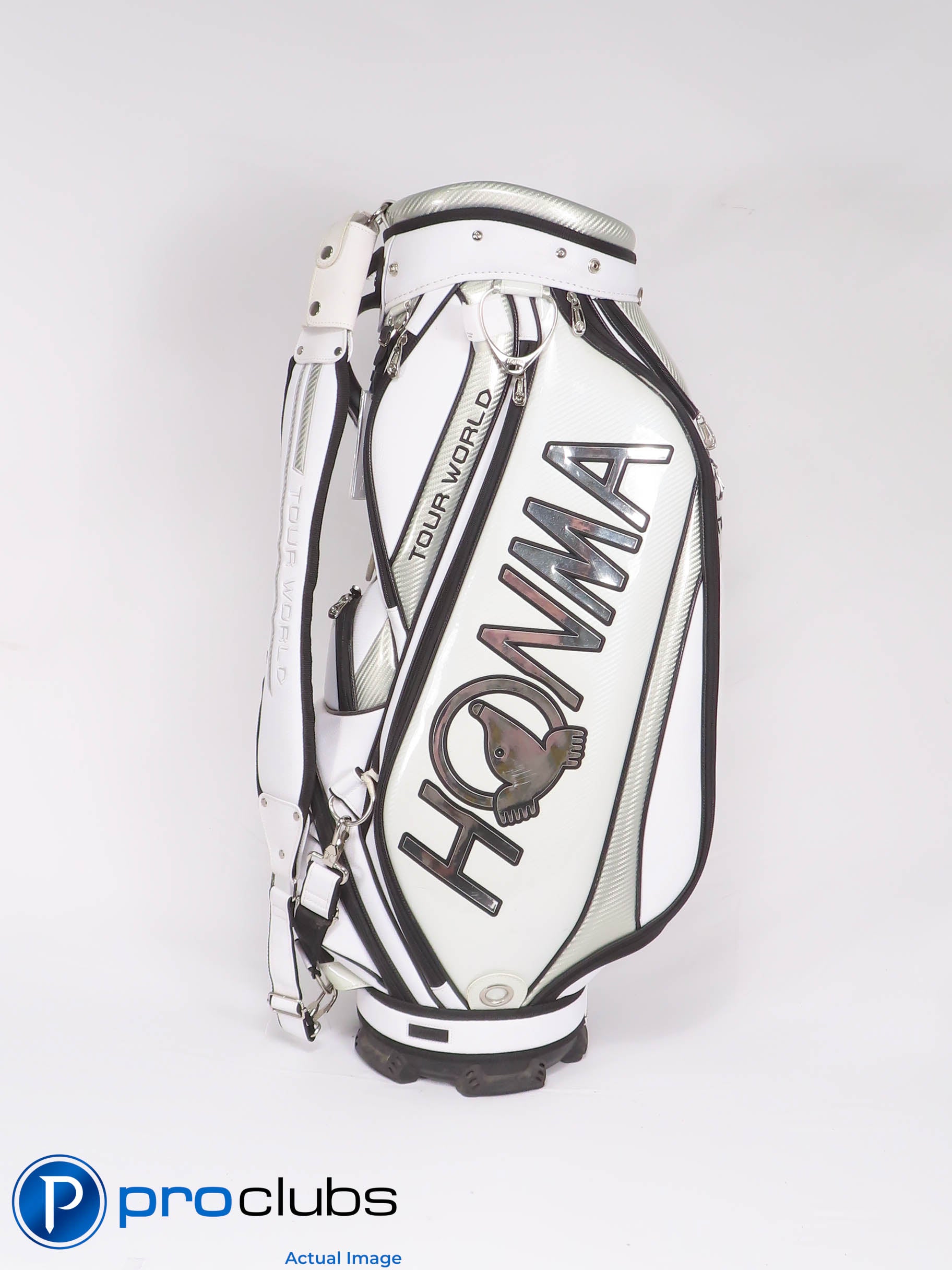 Nice HONMA Tour World Staff Golf Bag w/Rainhood - White 455815