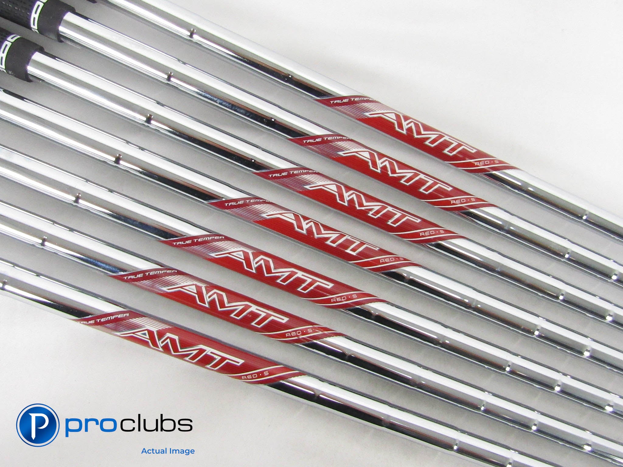 7pc 2025 TRUE TEMPER AMT Red Stiff Flex Steel Iron Shafts (5-PW, W) .355" 456935