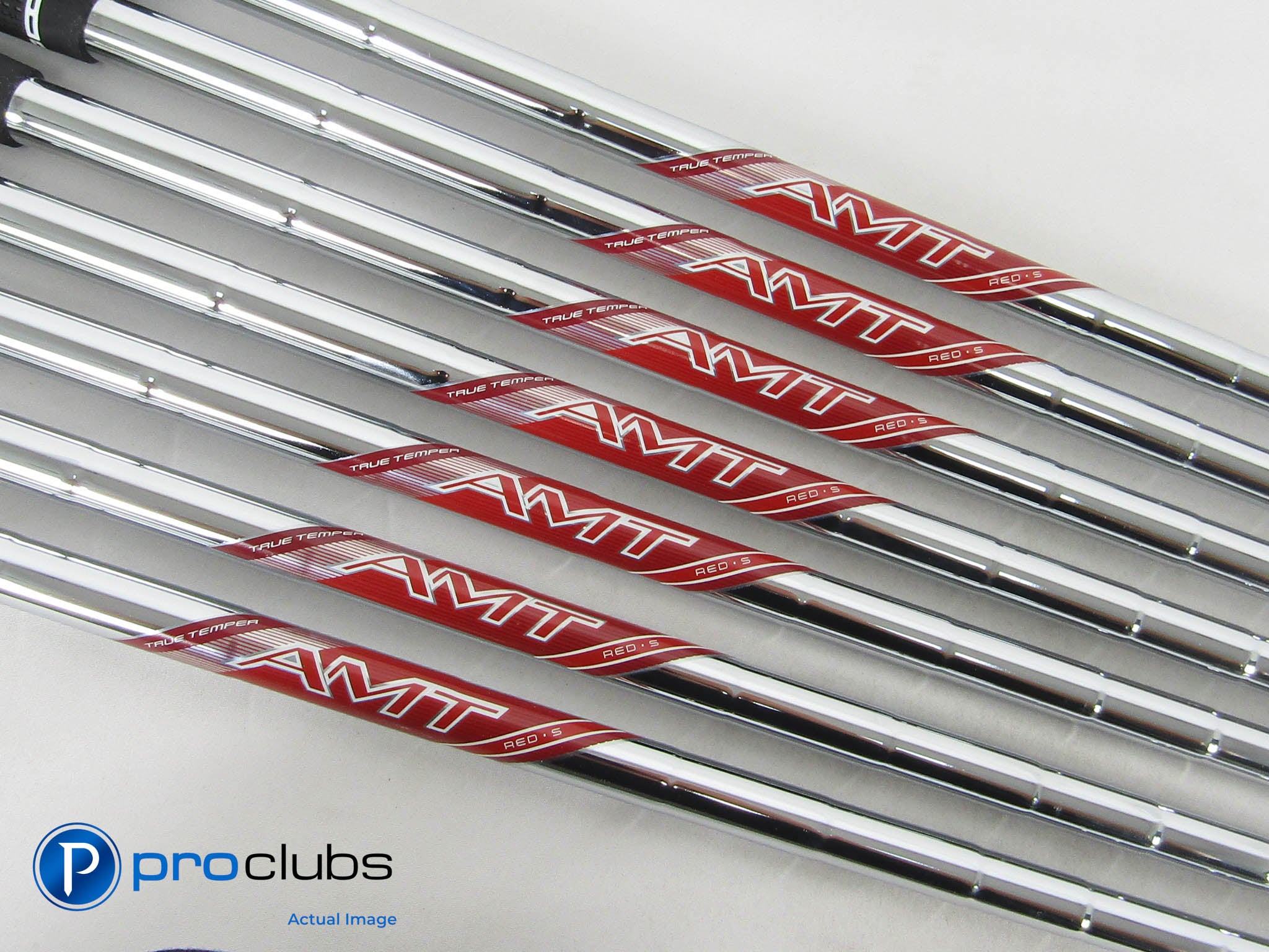 7pc 2025 TRUE TEMPER AMT Red Stiff Flex Steel Iron Shafts (5-PW, W) .355" 456932