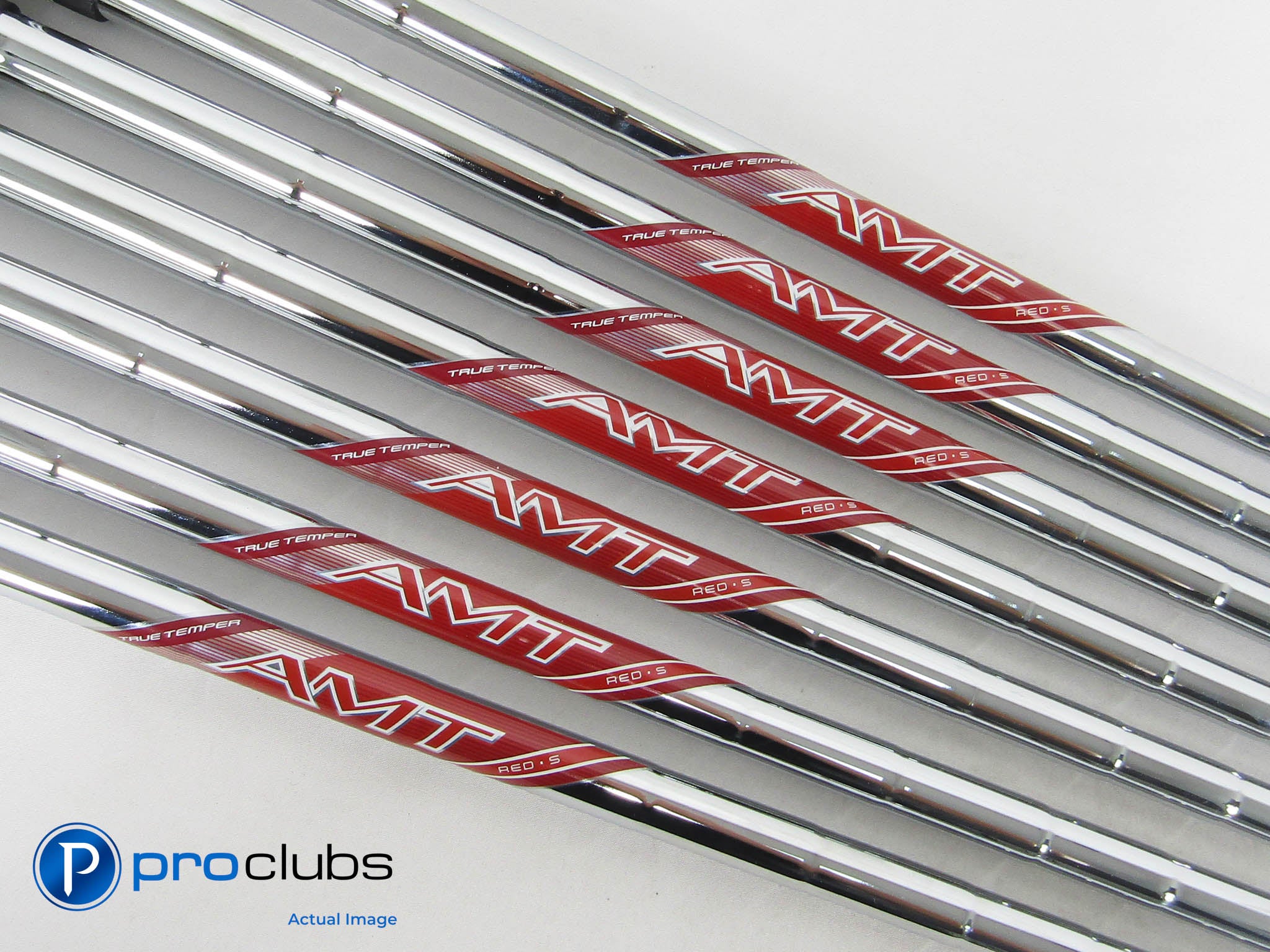 7pc 2025 TRUE TEMPER AMT Red Stiff Flex Steel Iron Shafts (5-PW, W) .355" 456936