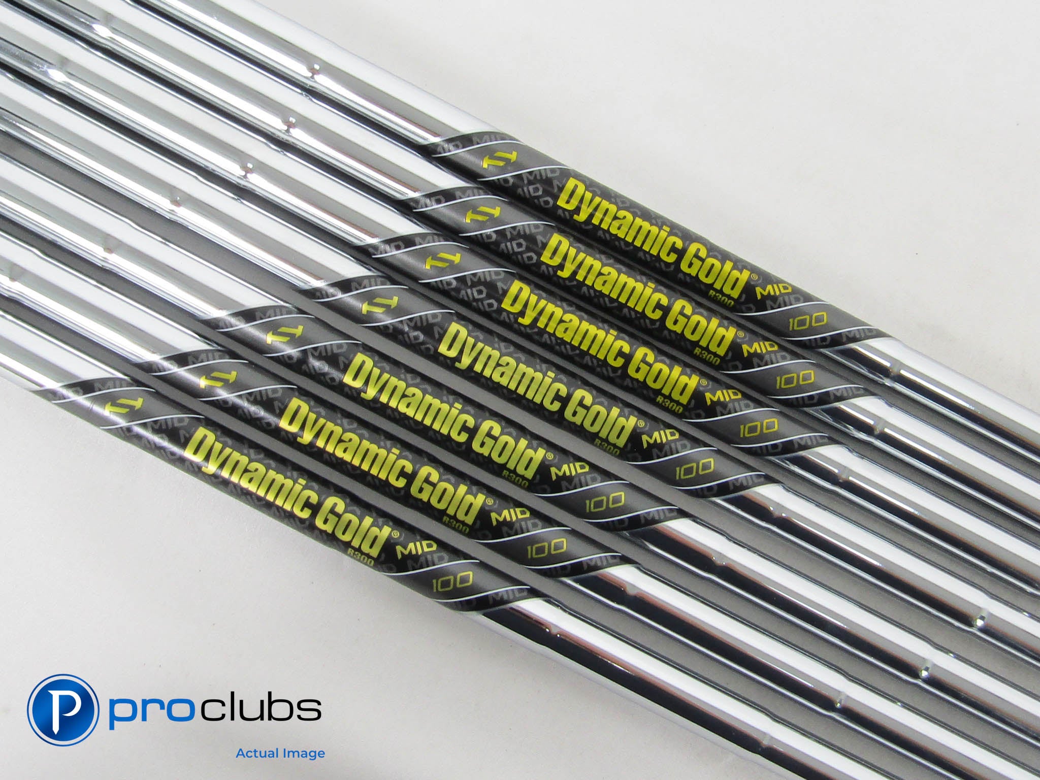 7pc Dynamic Gold MID 100 R300 Regular Flex Iron Shaft Set .355" Tip #456940