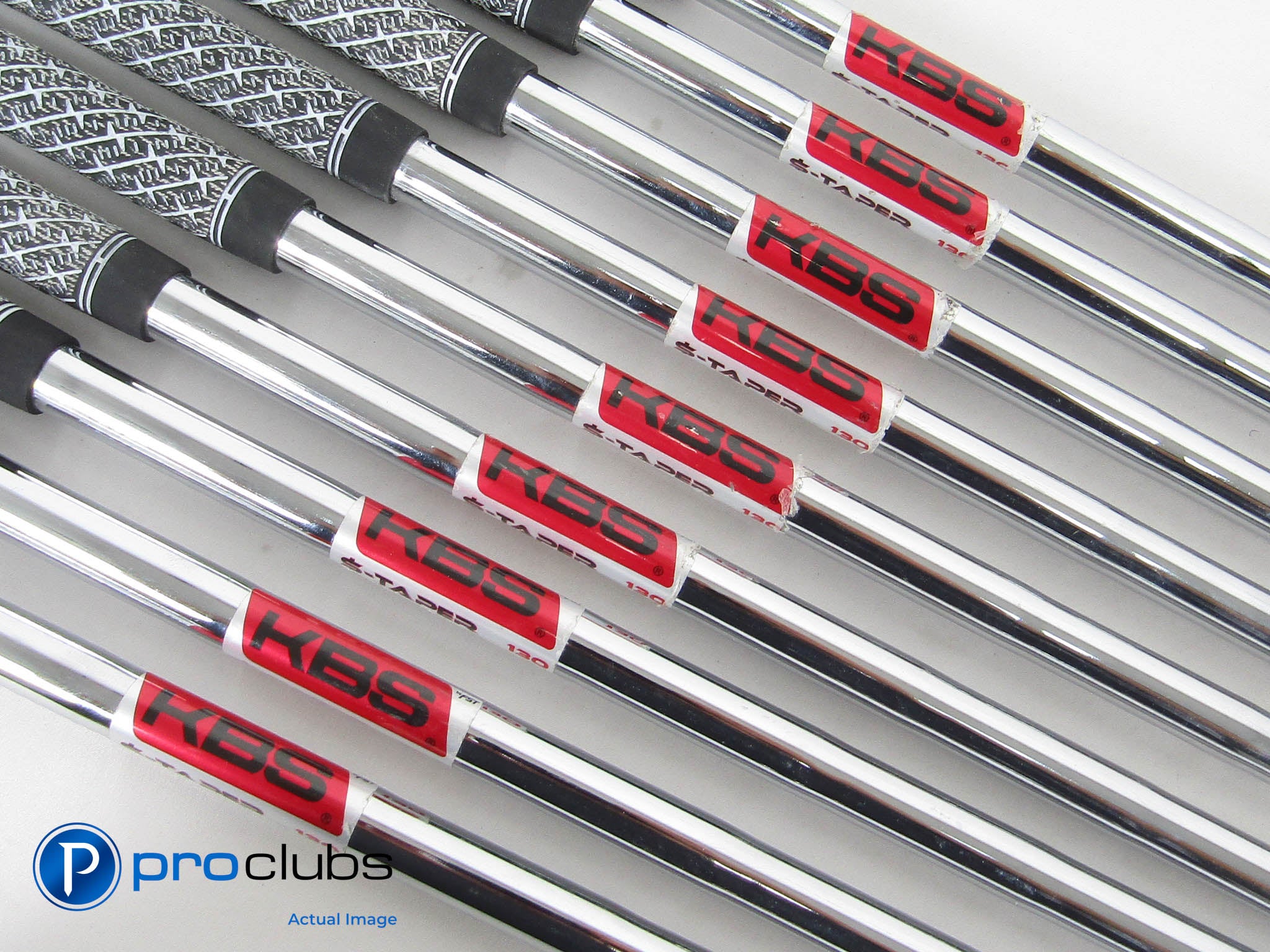 9pc KBS $-TAPER 130 X-Flex Black Steel Iron Shaft Set .355" Tip #458349
