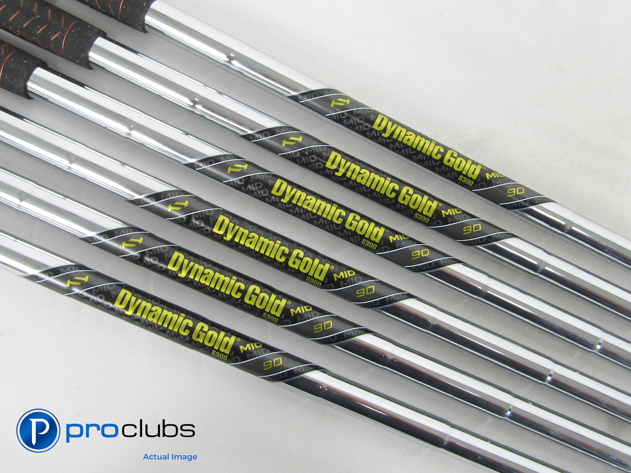 6pc Dynamic Gold Mid 90 S300 Stiff Flex Iron Shaft Set .370" Tip #457140