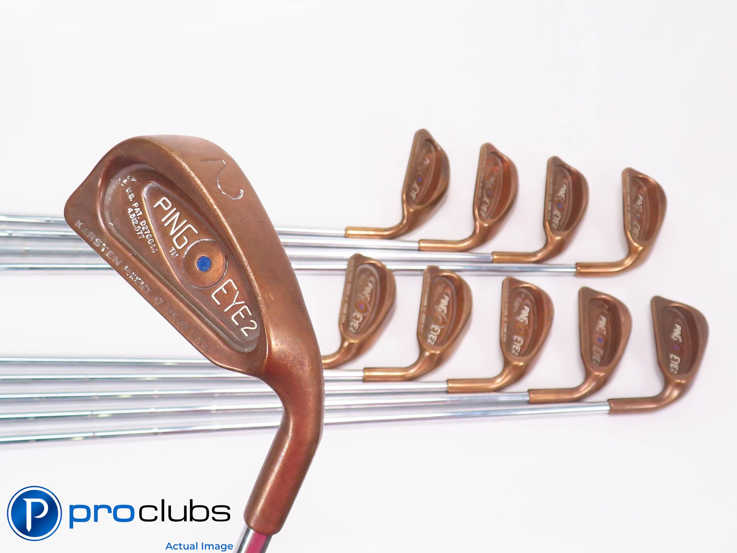 Ping EYE2 BeCu Copper 2-PW,SW IRON SET Blue Dot -DG S300 Stiff Flex +1/2" 458444