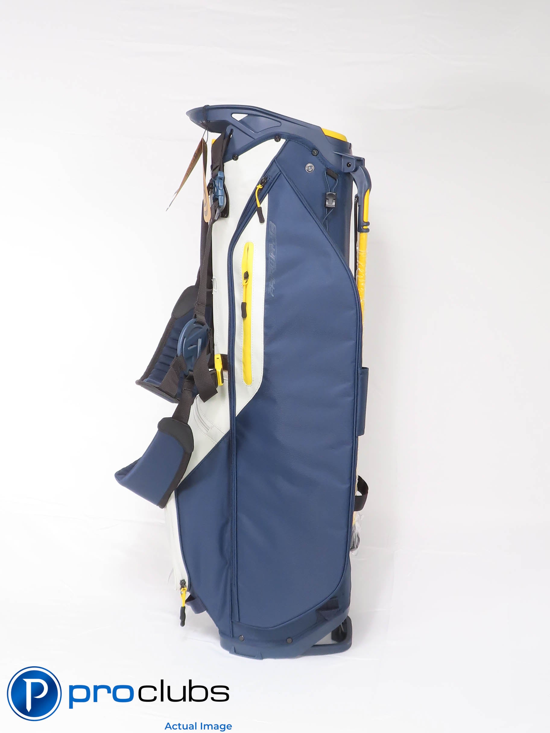 New! Callaway Fairway C 4-Way Stand Bag w/Rainhood - Navy / Gray / Yellow 459346