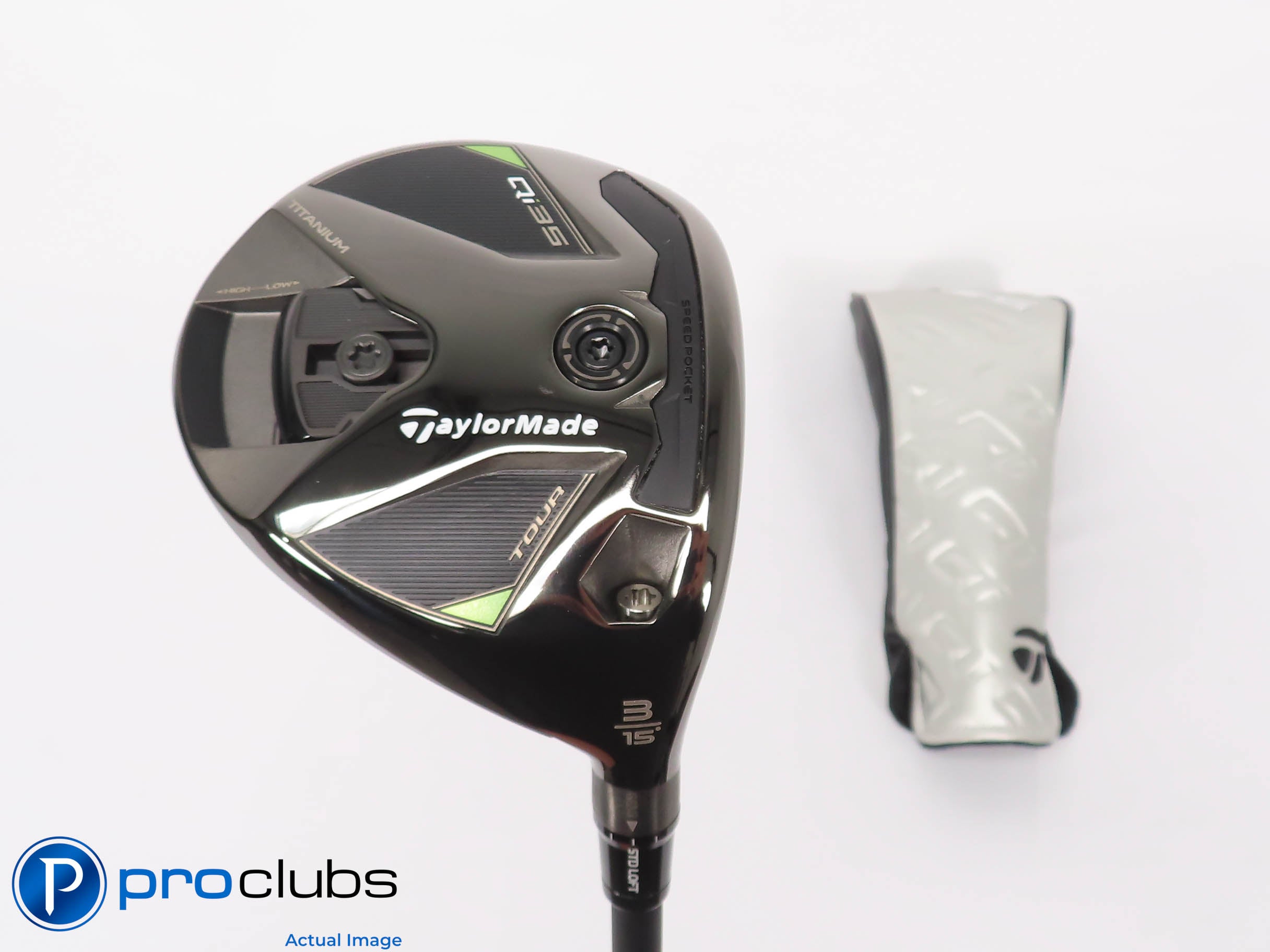 Mint! TaylorMade Qi35 Tour 15* 3 Wood w/ HC - Kai'li DW Blue FW 75 Stiff 459546