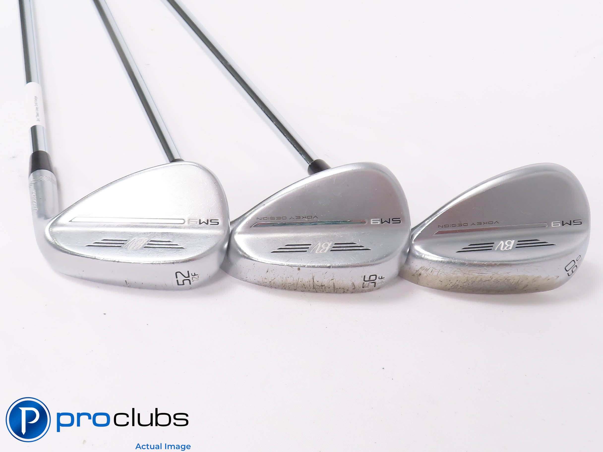 Titleist Vokey SM9 Chrome 52*,56*,60* WEDGE SET - Project X X-Flex +1.5" 454857
