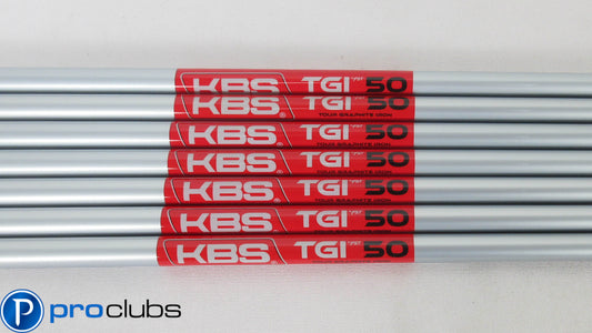 7pc NEW KBS TGI 50 SENIOR / LITE FLEX GRAPHITE IRON SHAFTS .370 TIP #393421