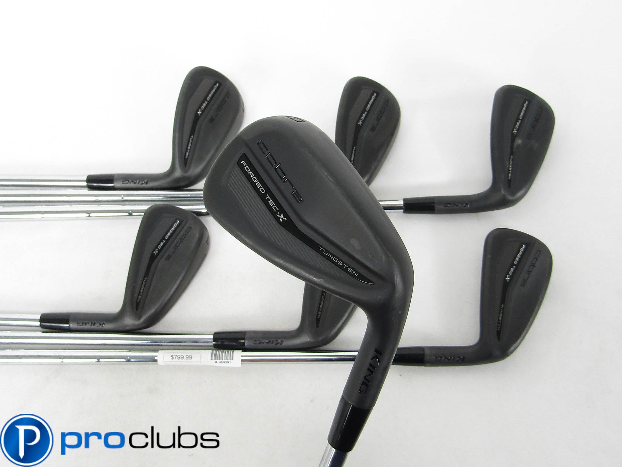 MINT! COBRA KING FORGED TEC X BLACK IRONS 5-PW,GW KBS TOUR LTIE STIFF #459381
