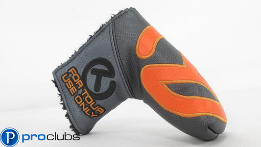 SCOTTY CAMERON TOUR INDUSTRIAL GRAY / ORANGE CIRCLE-T BLADE PUTTER HEADCOVER