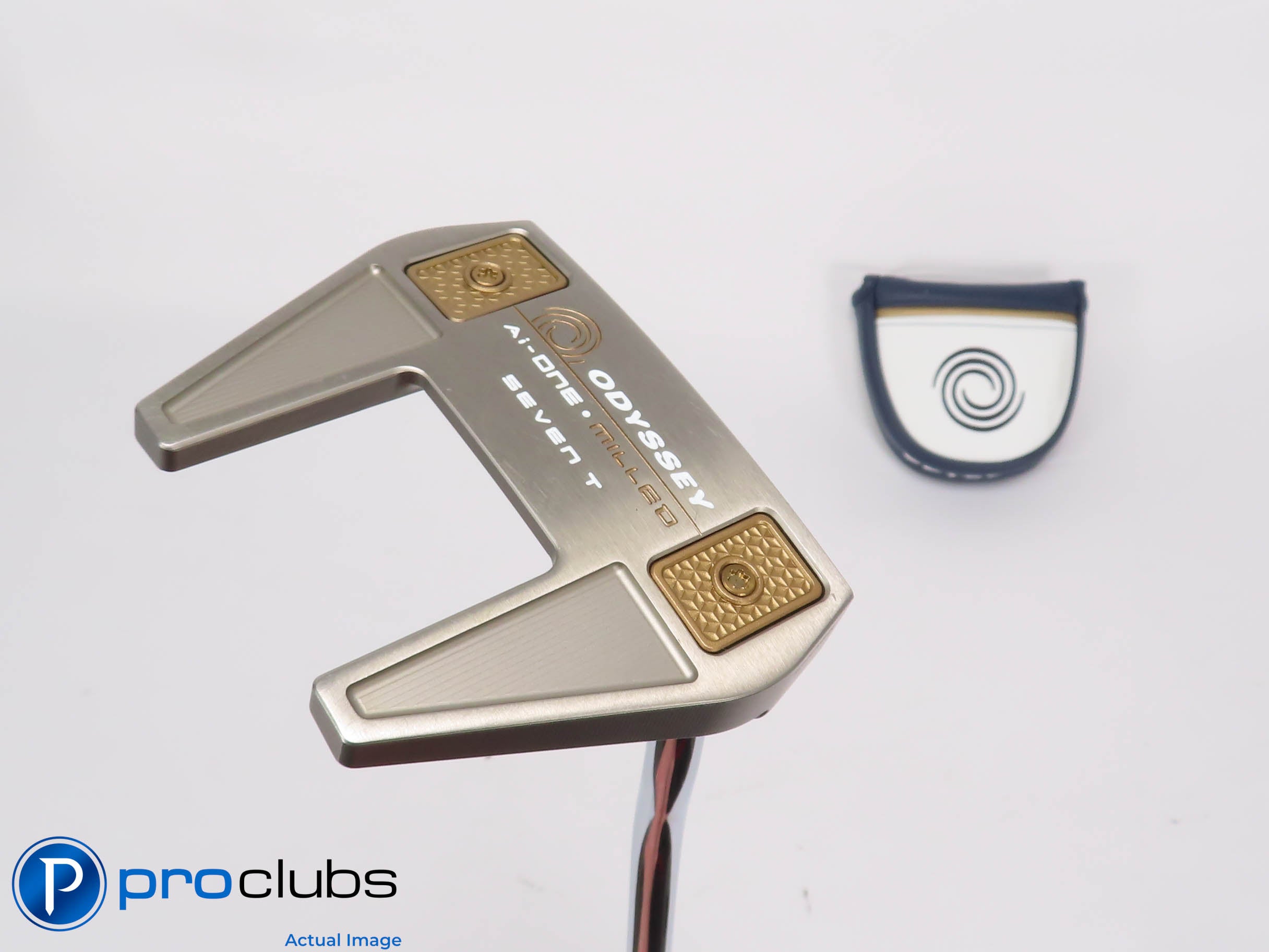 Mint Odyssey Ai-ONE Milled Silver SEVEN T Double Bend 33" PUTTER w/Cover 461574