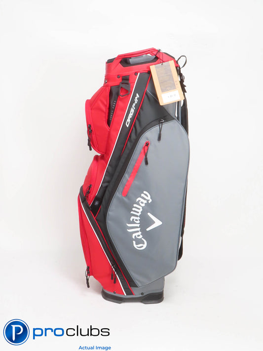 NEW Callaway ORG14 M 14-WAY CART Golf Bag w/Rainhood - Red/Black/Grey 420210