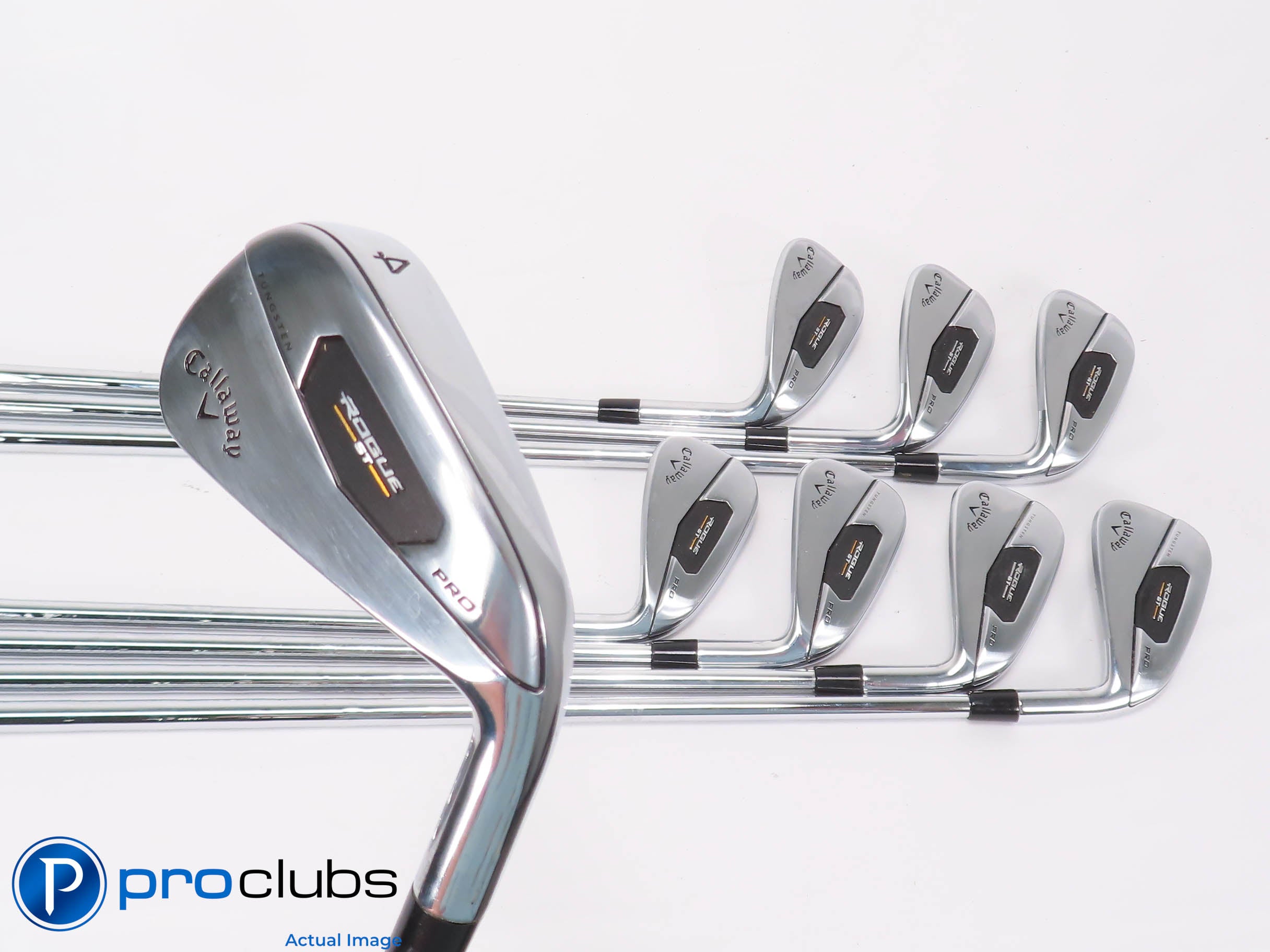 Nice Callaway ROGUE ST PRO 4-PW,AW IRON SET - KBS 120 Stiff Flex Steel 459912