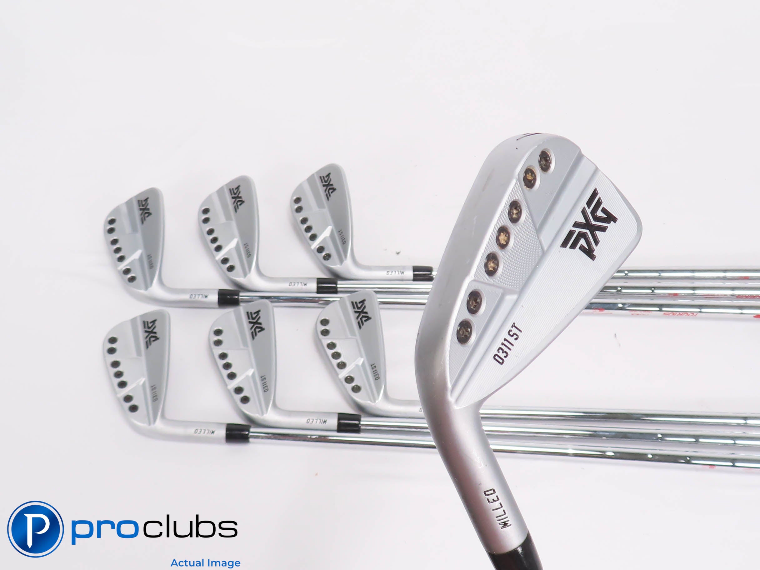 Nice Left Handed PXG 0311ST Milled 4-PW IRON SET - Modus Stiff Flex +1/2" 459242