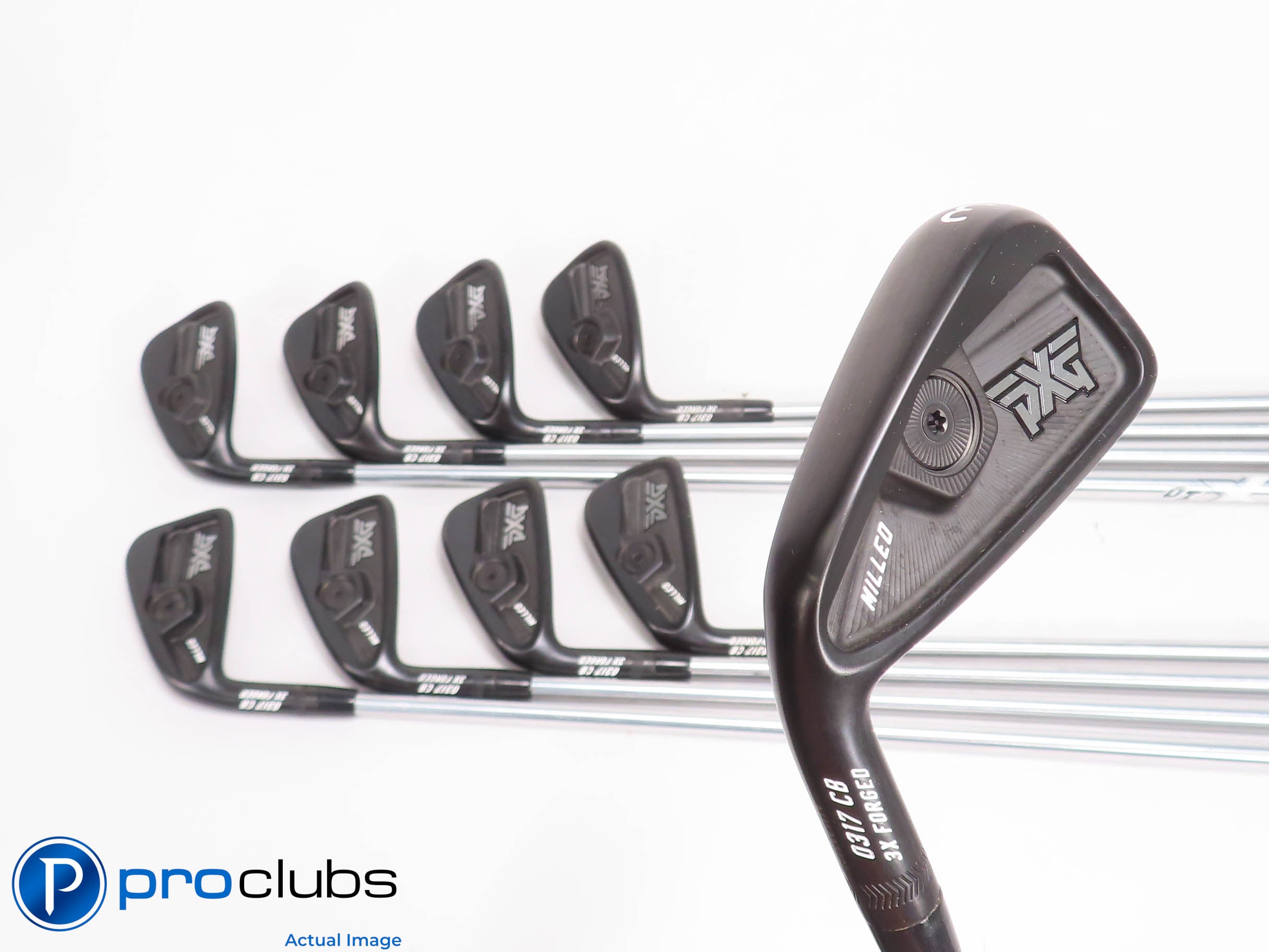 Nice Left Handed PXG 0317CB Black 3-PW,GW IRON SET ProjectX IO Stiff Flex 459243