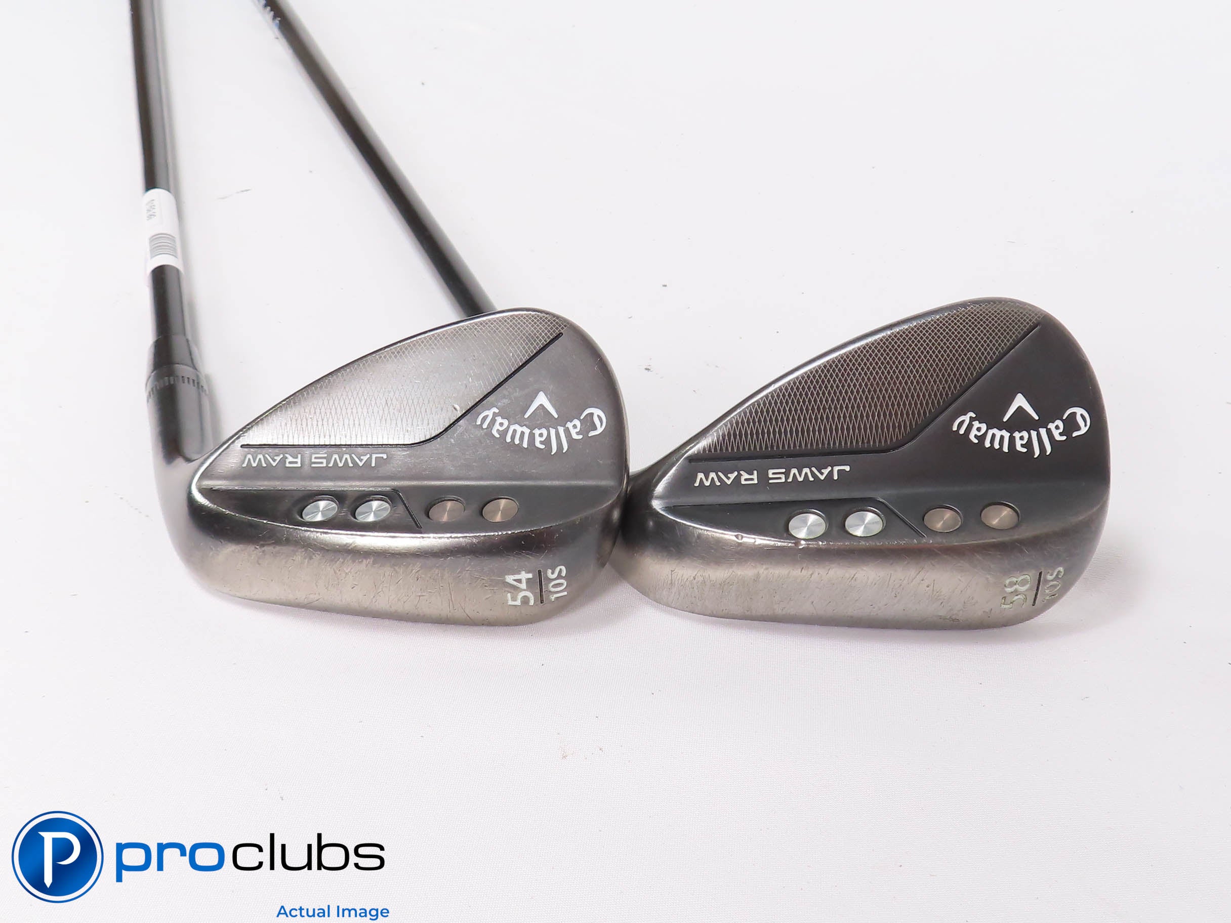 Callaway JAWS RAW Black 54*,58* WEDGE SET - Catalyst Stiff Flex Graph +1" 460468