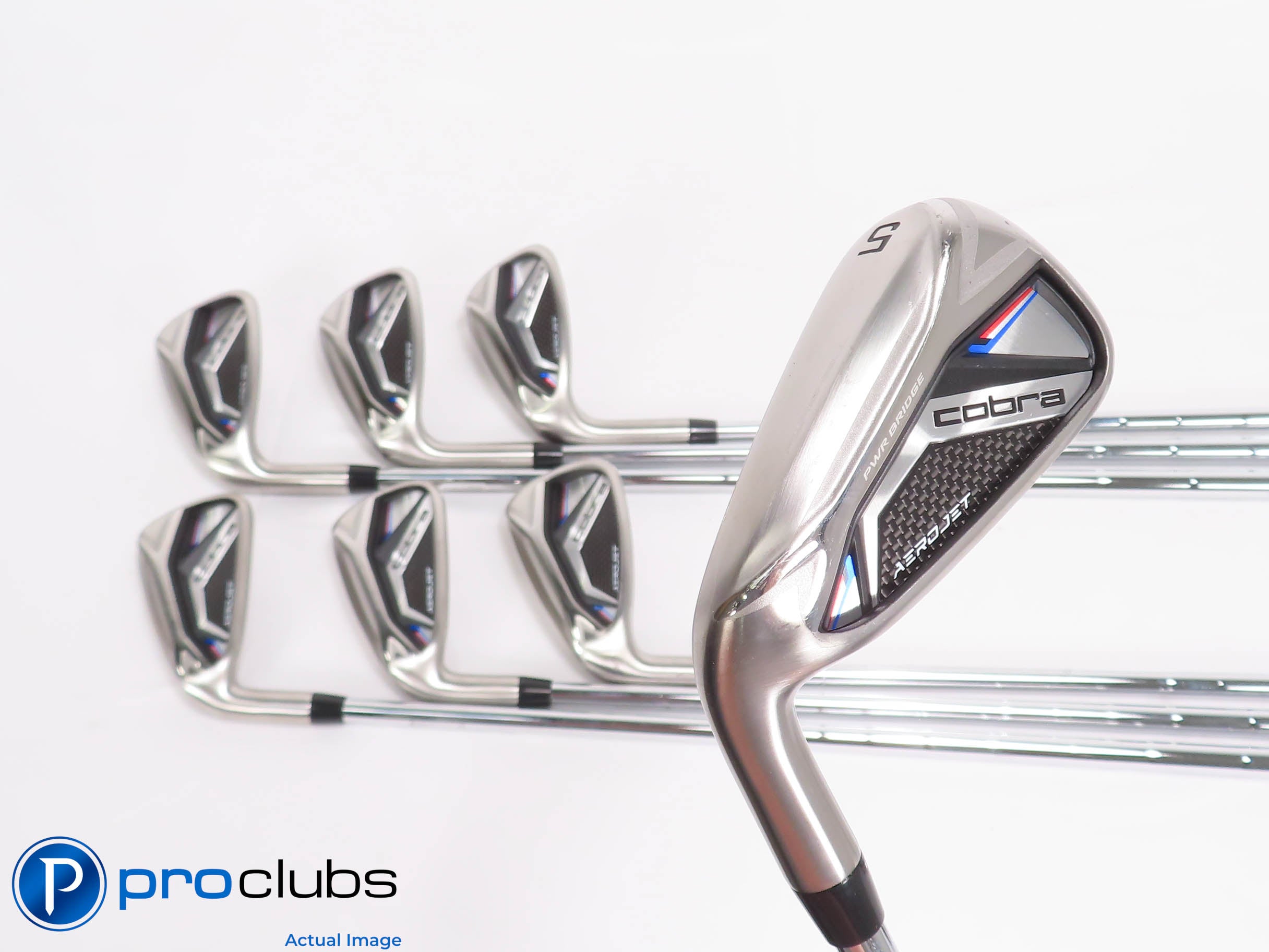 Mint Left Handed Cobra AEROJET 5-PW,GW IRON SET - KBS Regular Flex Steel 454470