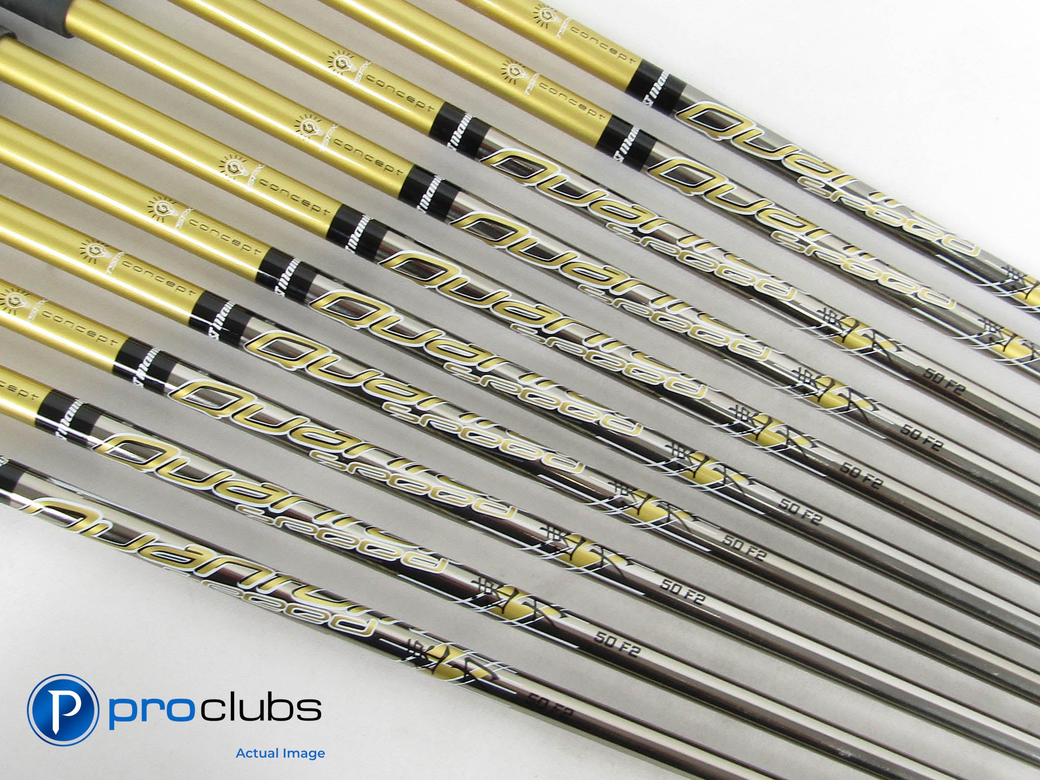 10pc UST Quantum Speed 50 F2 Senior Flex TSPX Iron Shafts .370" #457738