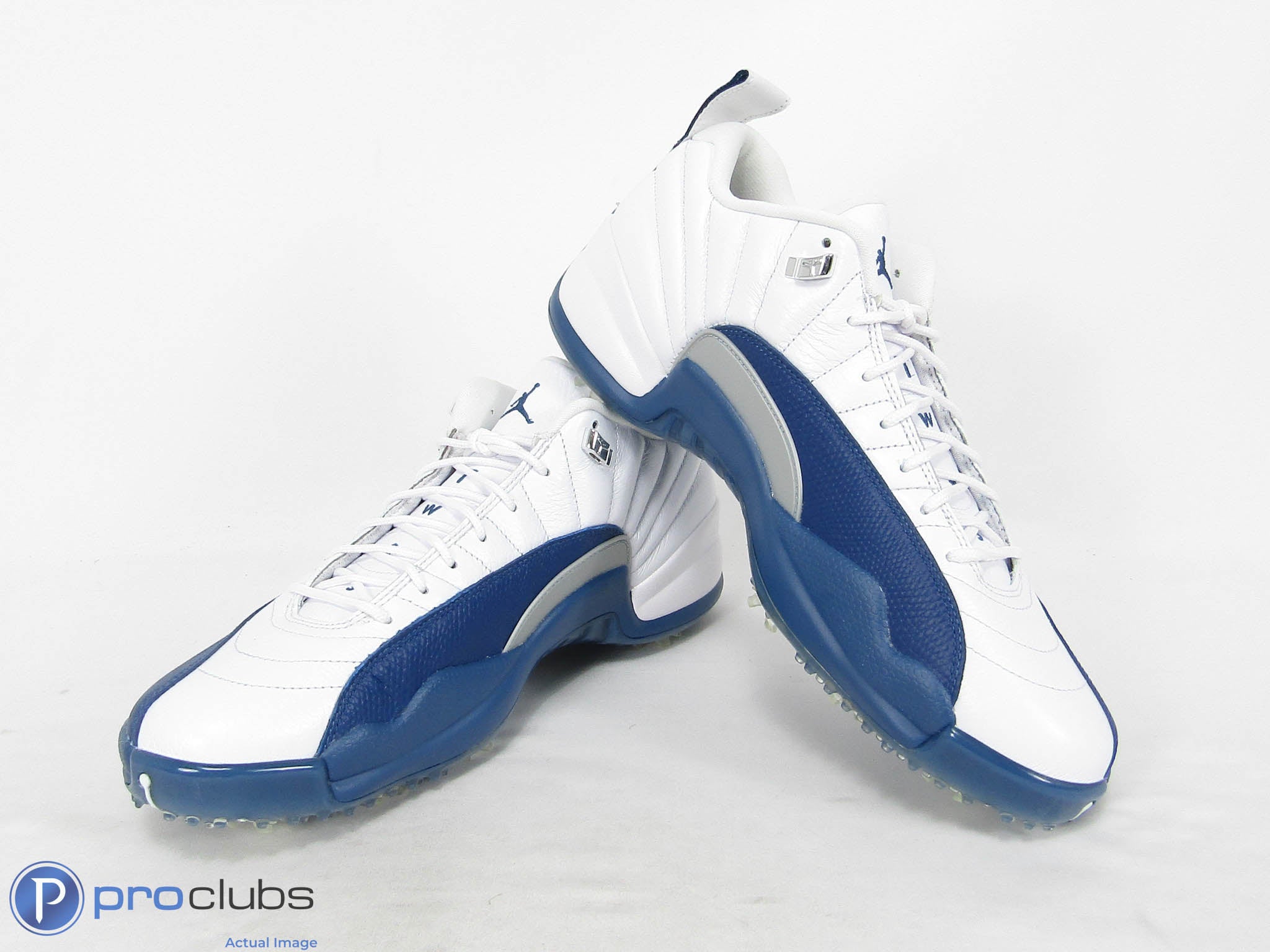 New! Air Jordan 1 XII LOW White/French Blue Golf Shoes Size 13 - 463788