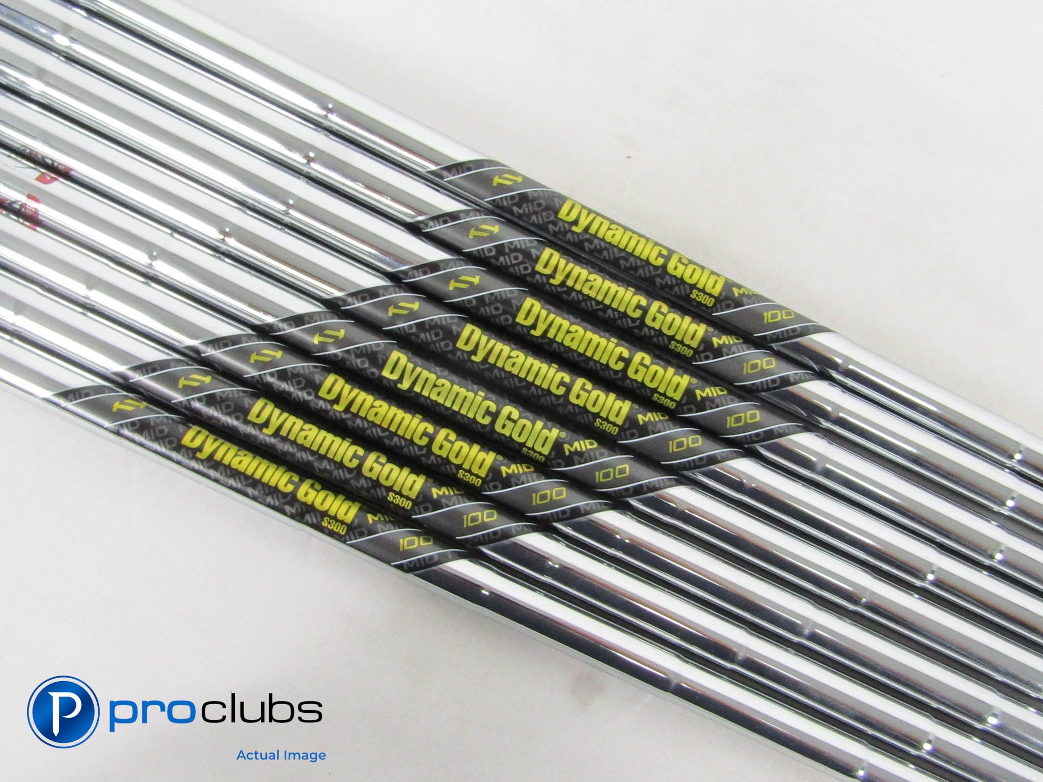 8pc Dynamic Gold Mid 100 S300 Stiff Iron Shaft Set (4-PW. W) .355" Tip 461611
