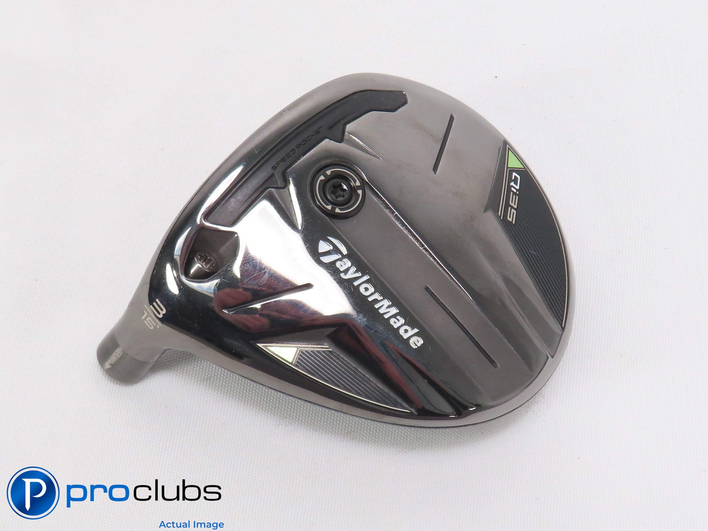 Excellent! Left Handed TaylorMade Qi35 15* 3 Wood - Head Only - 463937