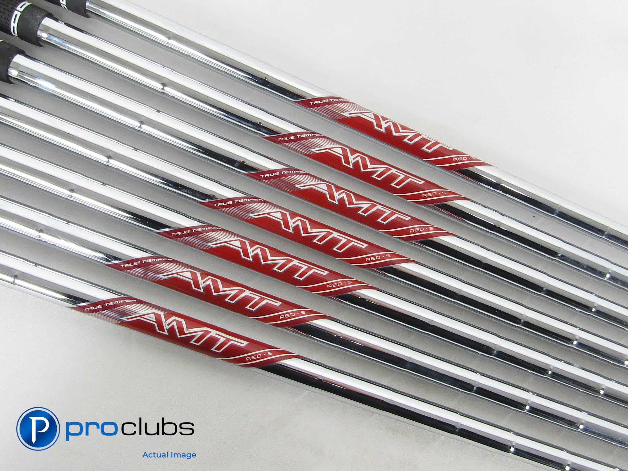7pc 2025 TRUE TEMPER AMT Red Stiff Flex Steel Iron Shafts (5-PW, W) .355" 464036