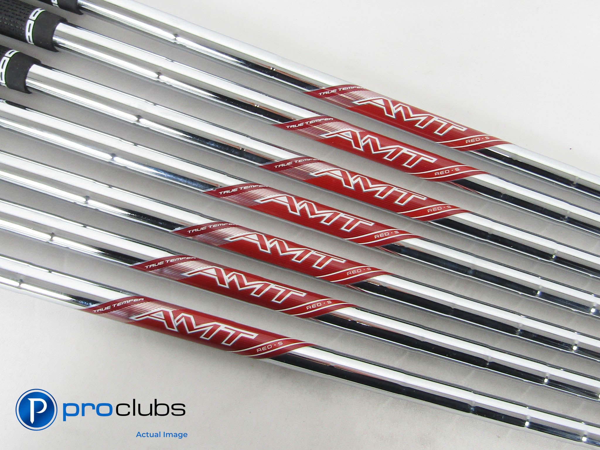 7pc 2025 TRUE TEMPER AMT Red Stiff Flex Steel Iron Shafts (5-PW, W) .355" 464037