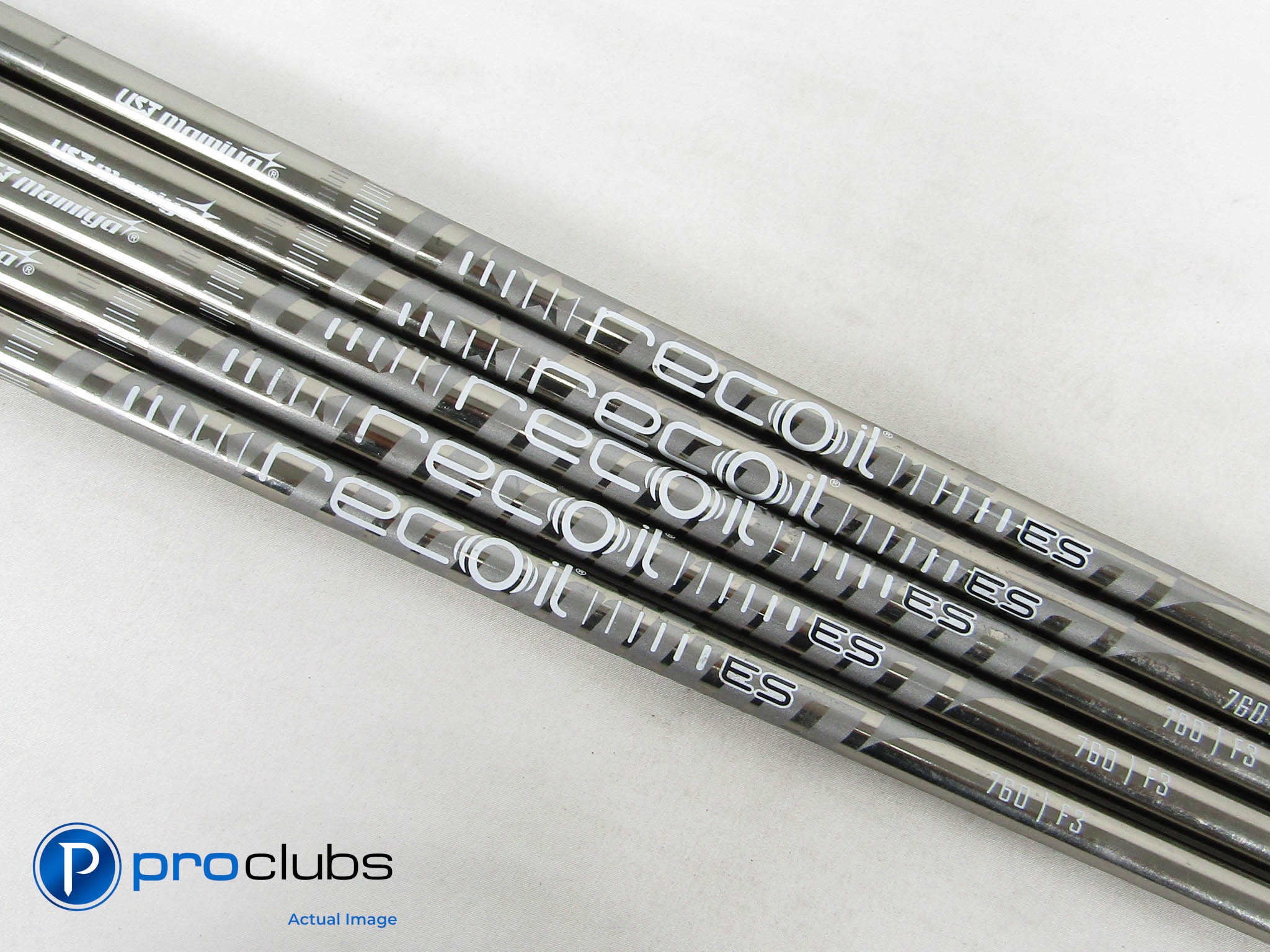 5pc UST Recoil ES 760 F3 Regular Graphite Iron Shafts .370" Tip #464462