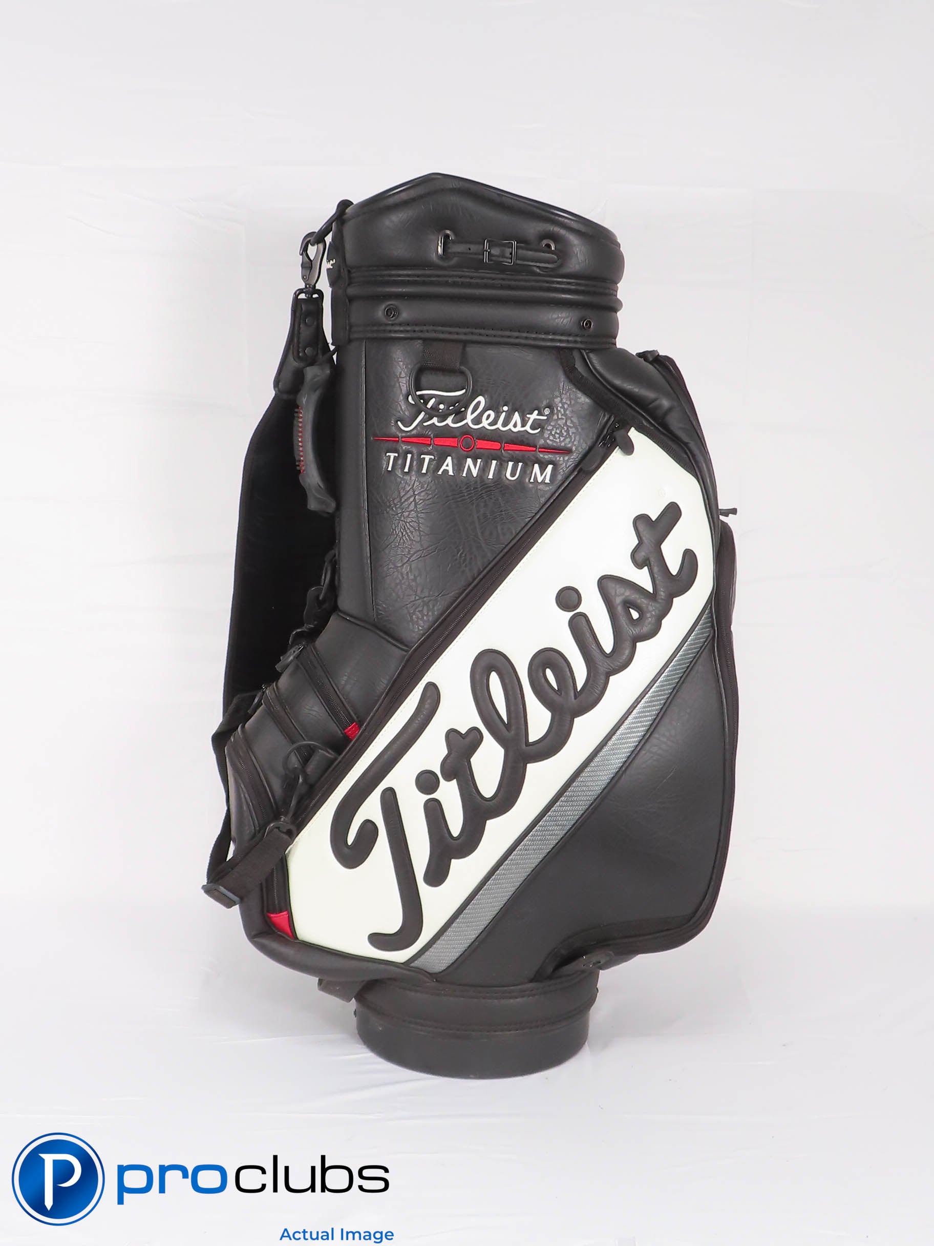 Titleist Pro Titanium Staff Golf Bag w/Rainhood - Black/White 465375