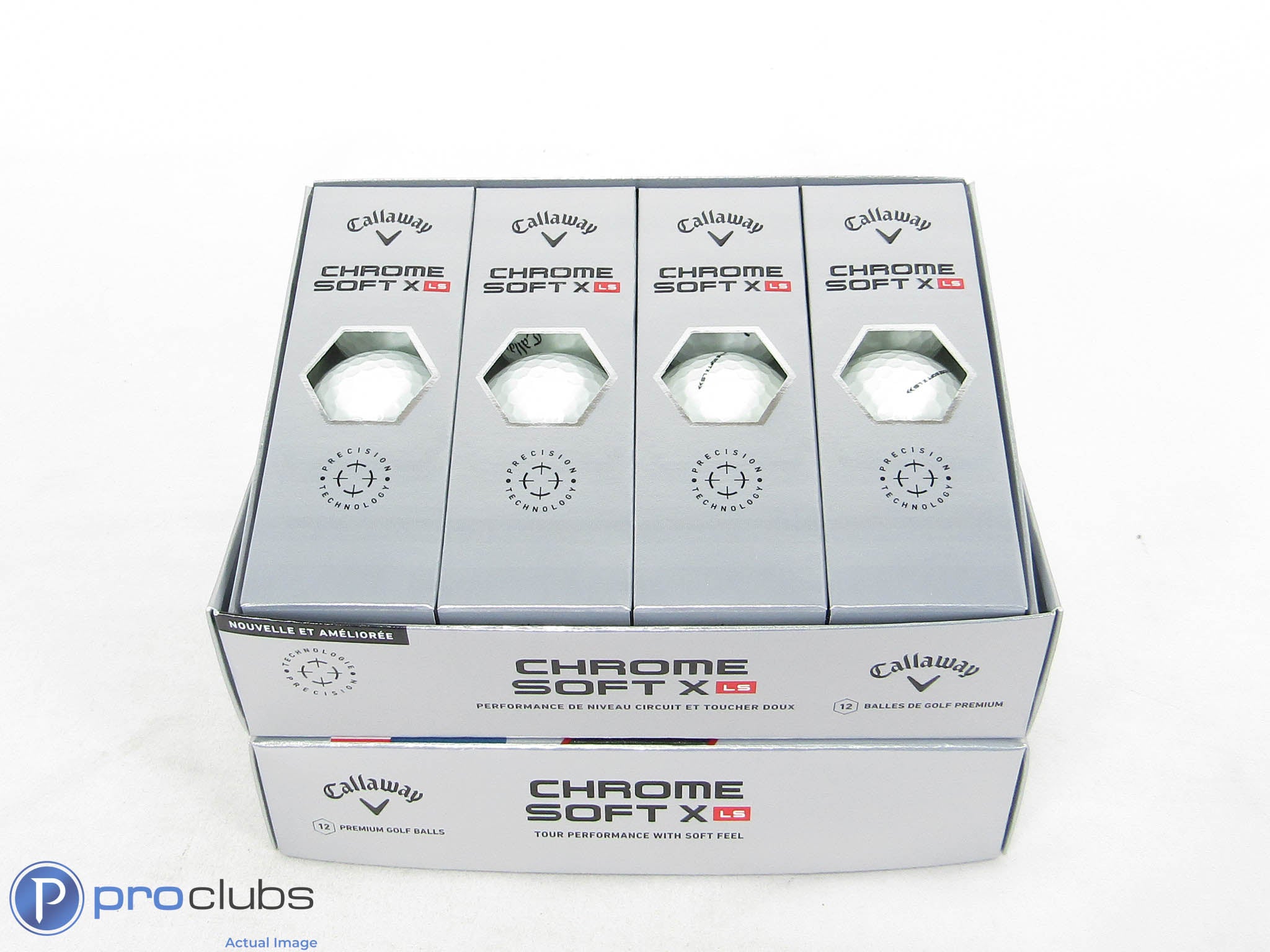 New! 2 Dozen Callaway Chrome Soft X LS White Golf Balls - 465792