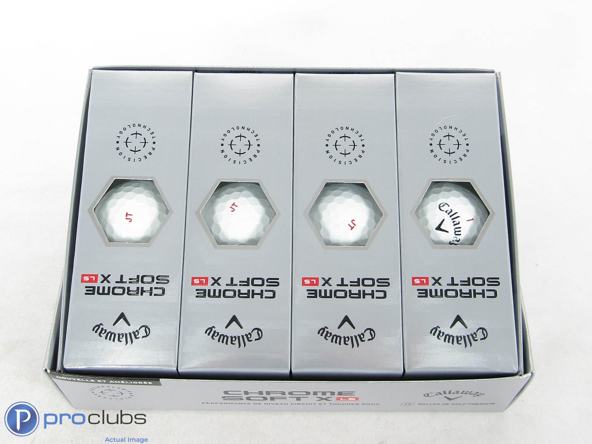 New! 1 Dozen Callaway Chrome Soft X LS White Golf Balls (JT Initials) - 465795