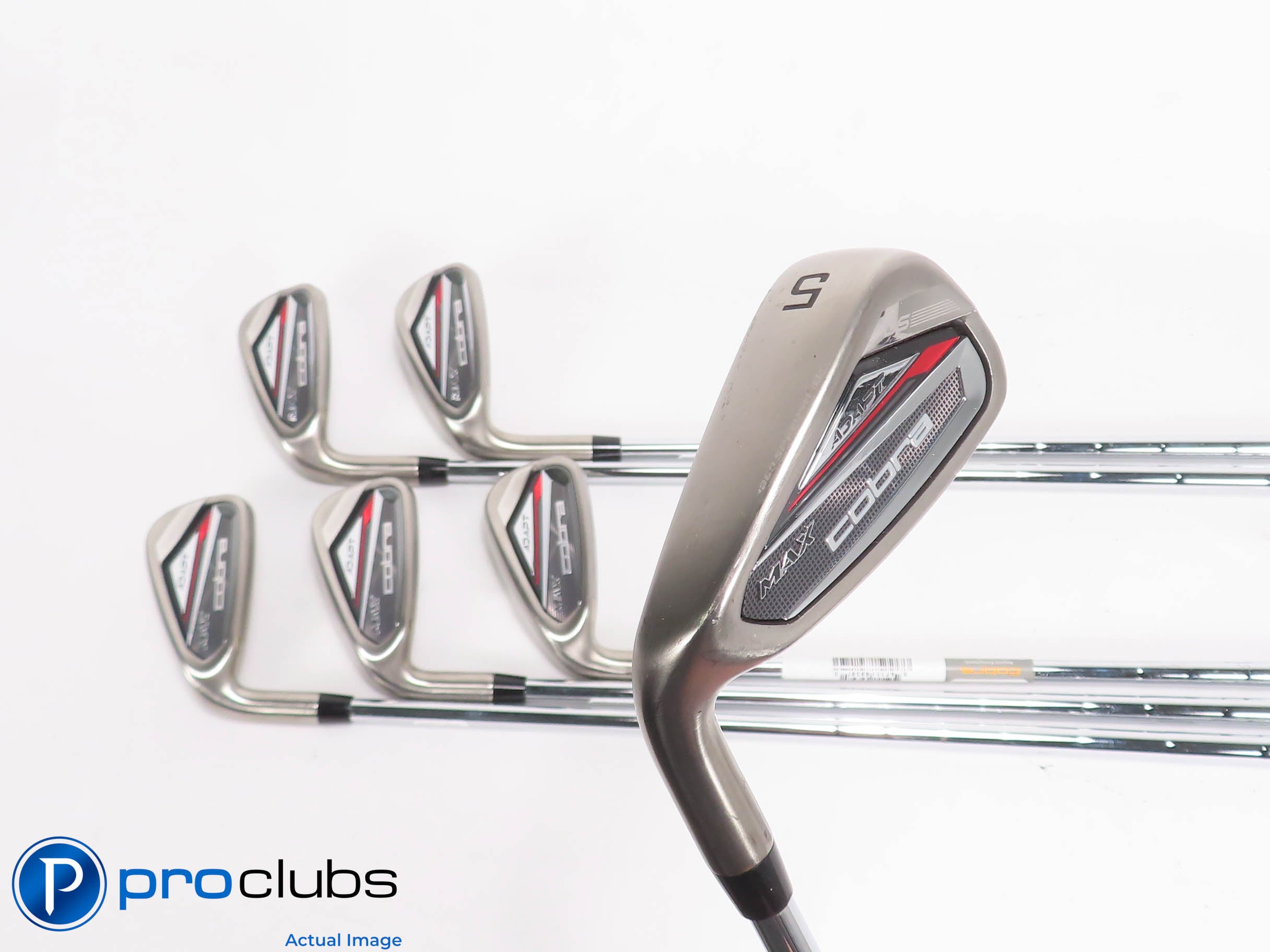 Nice Left Handed Cobra DS-ADAPT MAX 5-PW IRON SET -KBS Regular Flex Steel 457498