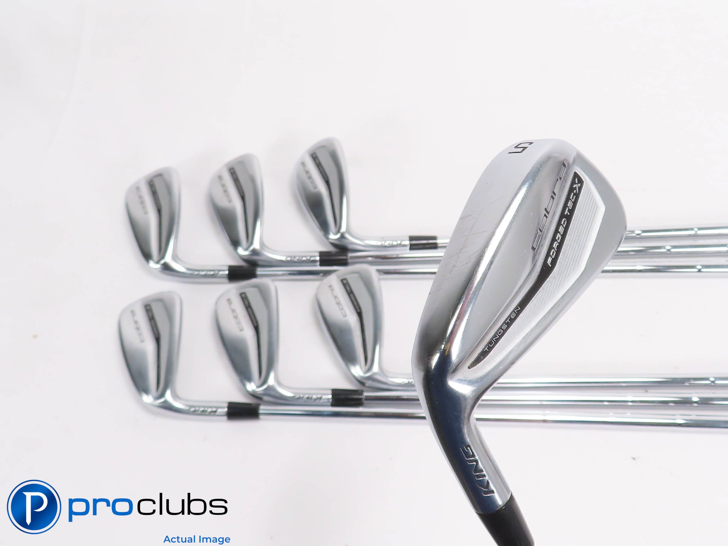 Left Handed Cobra '23 Forged Tec-X 5-PW,GW IRON SET Stiff Flex Steel +1" 457737