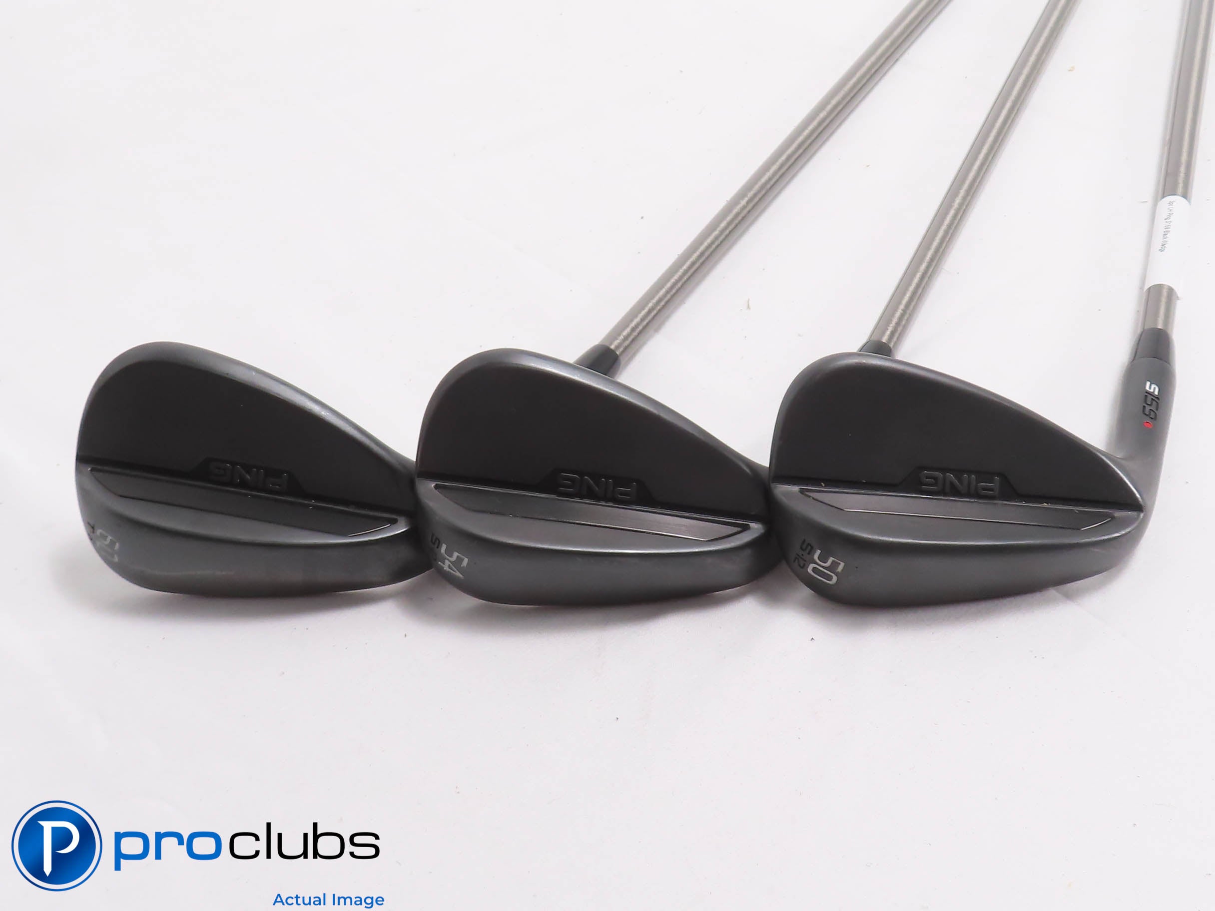 Nice Left Handed Ping S159 Black 50*,54*,60* WEDGE SET Red Dot - Stiff Flex +1"