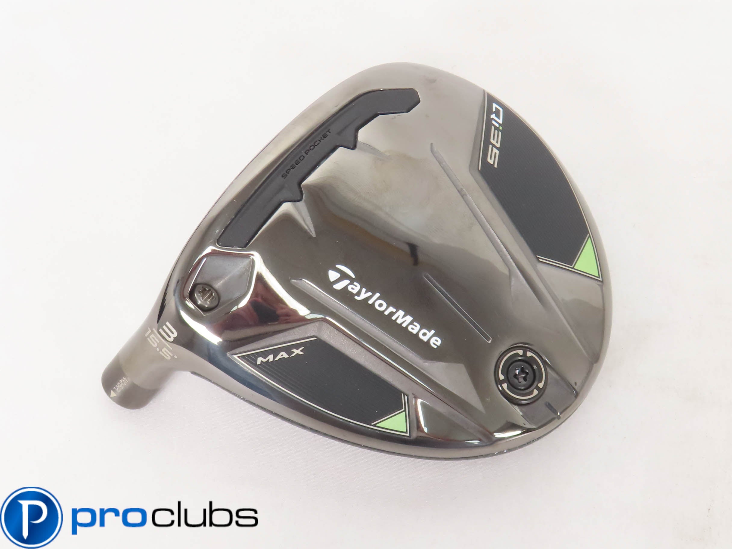 Mint! Left Handed TaylorMade Qi35 MAX 15.5* 3 Wood - Head Only - 474285