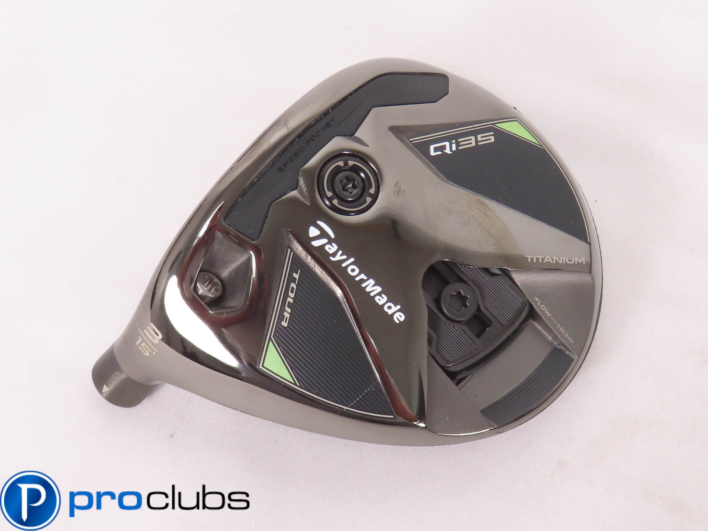 Excellent! Left Handed TaylorMade Qi35 Tour 15* 3 Wood - Head Only - 474021