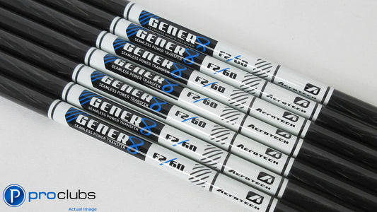 7- NEW AEROTECH GENER8 60 F2 SENIOR FLEX GRAPHITE IRON SHAFTS .370 TIP #349523