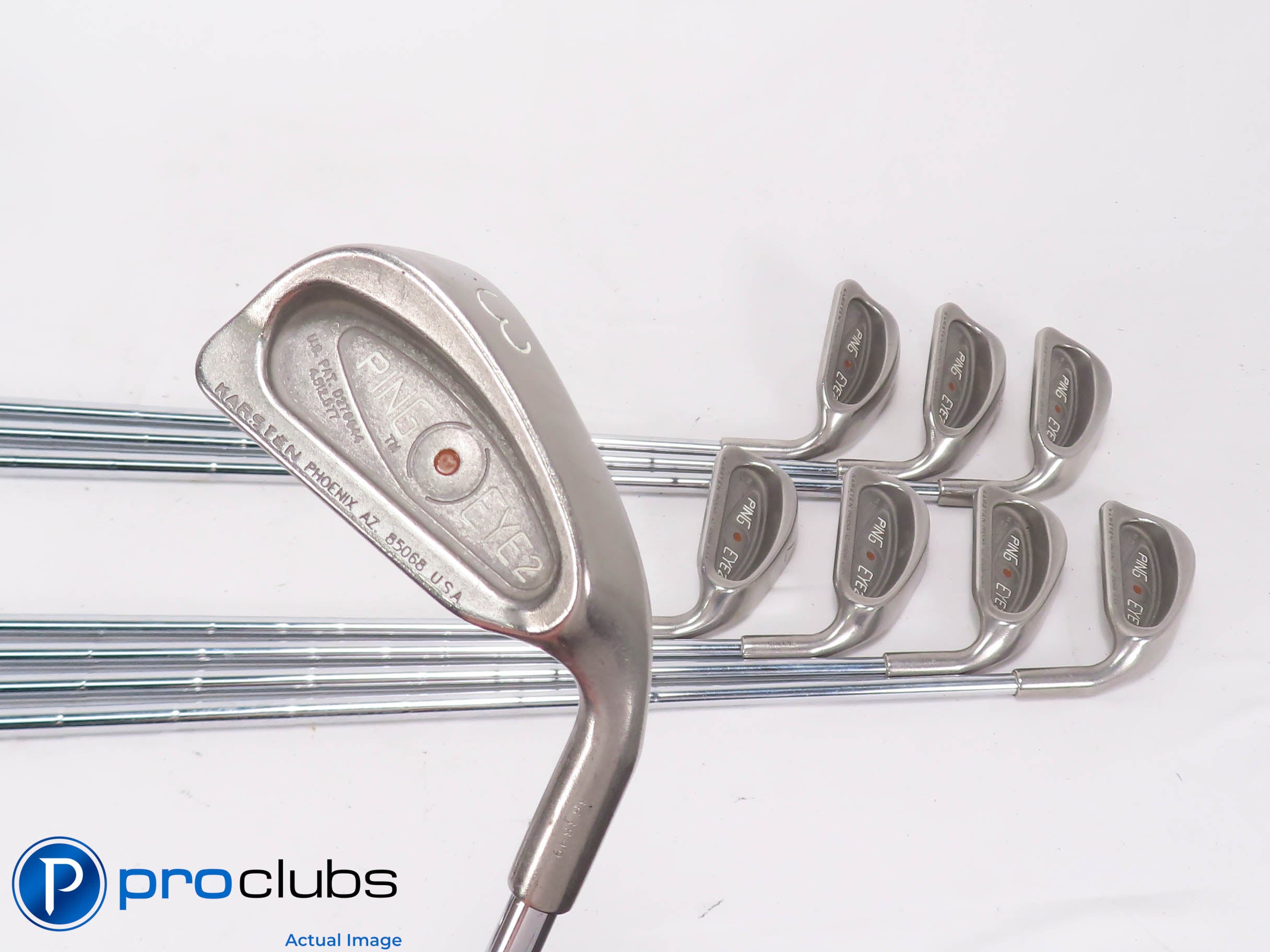 Ping EYE2 3-PW IRON SET Brown Dot - Ping ZZ-Lite Stiff Flex Steel -1/4" 475098