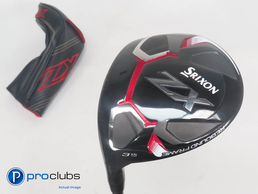 Nice Left Handed Srixon ZX 15* 3 WOOD w/Cover - Riptide 60g Stiff Flex 386661