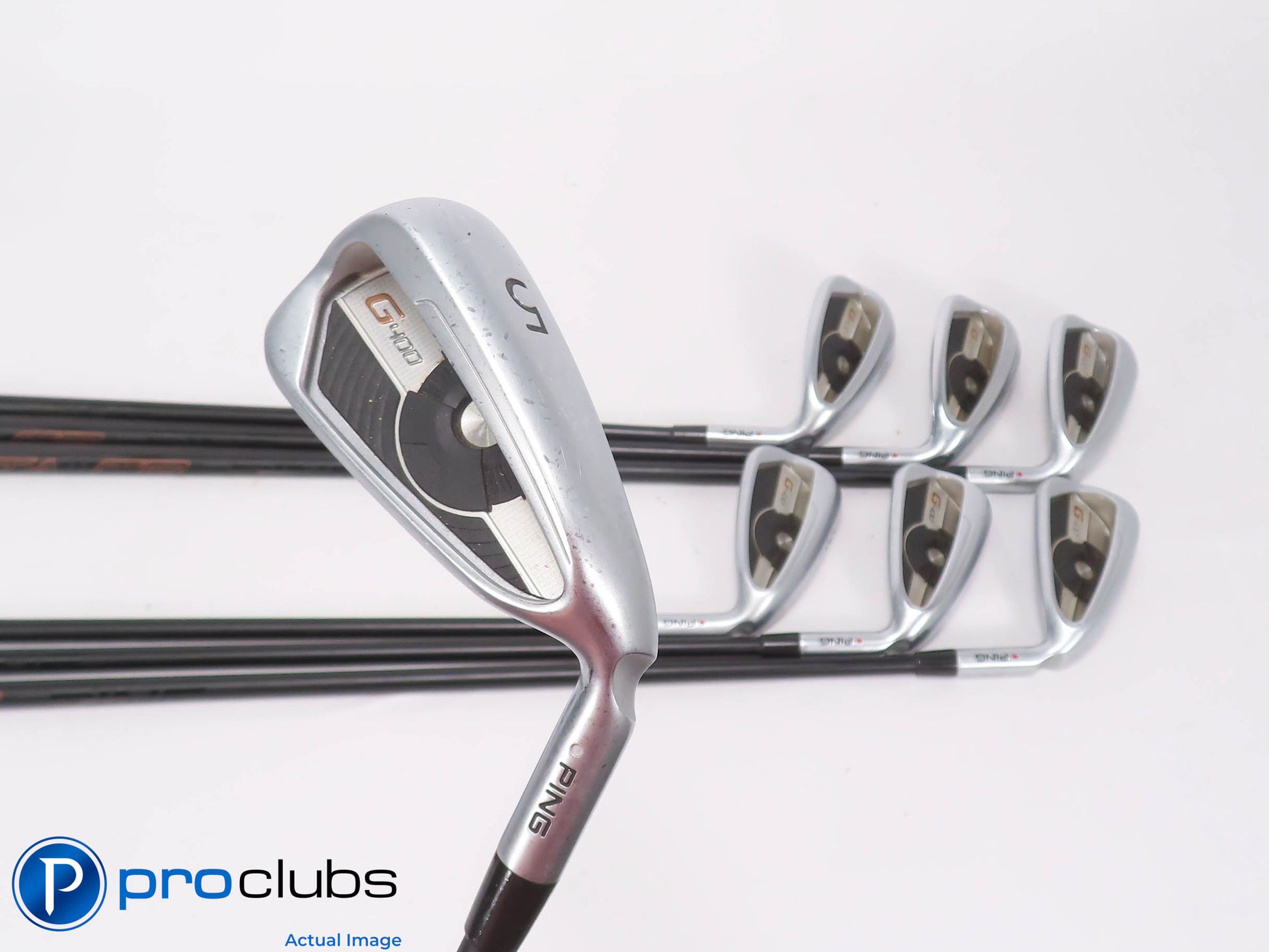 Ping G400 5-PW,UW Iron Set Red Dot - Alta CB Regular Flex Graphite +1/