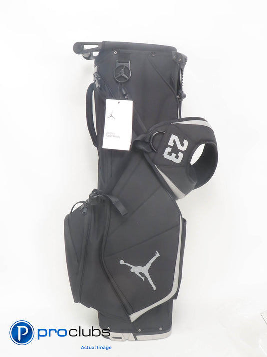 NEW! AIR JORDAN FadeAway 6-WAY Stand Golf Bag w/Rainhood Black/Grey 394528