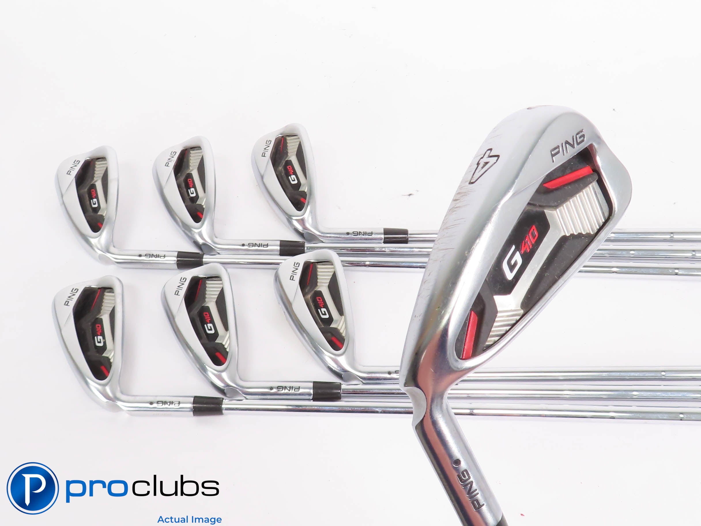 Left Handed Ping G410 4-PW IRON SET Black Dot - DG X100 X-Flex Steel +1" 443794