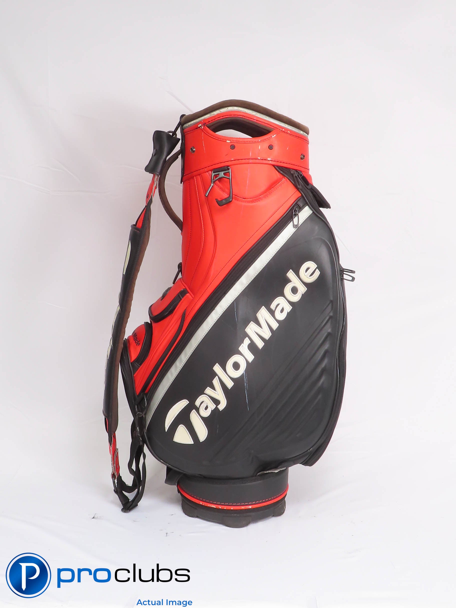 TaylorMade Tour Staff Golf Bag w/Rainhood - Black/Red 444467