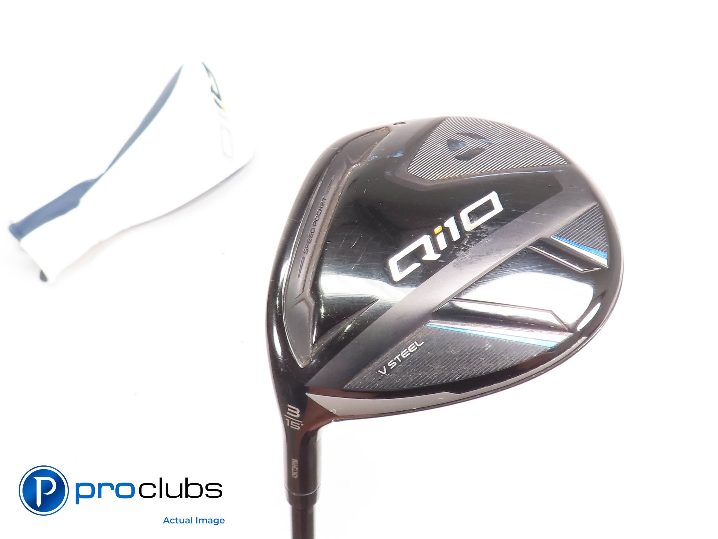 Left Handed TaylorMade Qi10 15* 3 Wood w/HC - Ventus TR Blue 6-S Stiff #449844